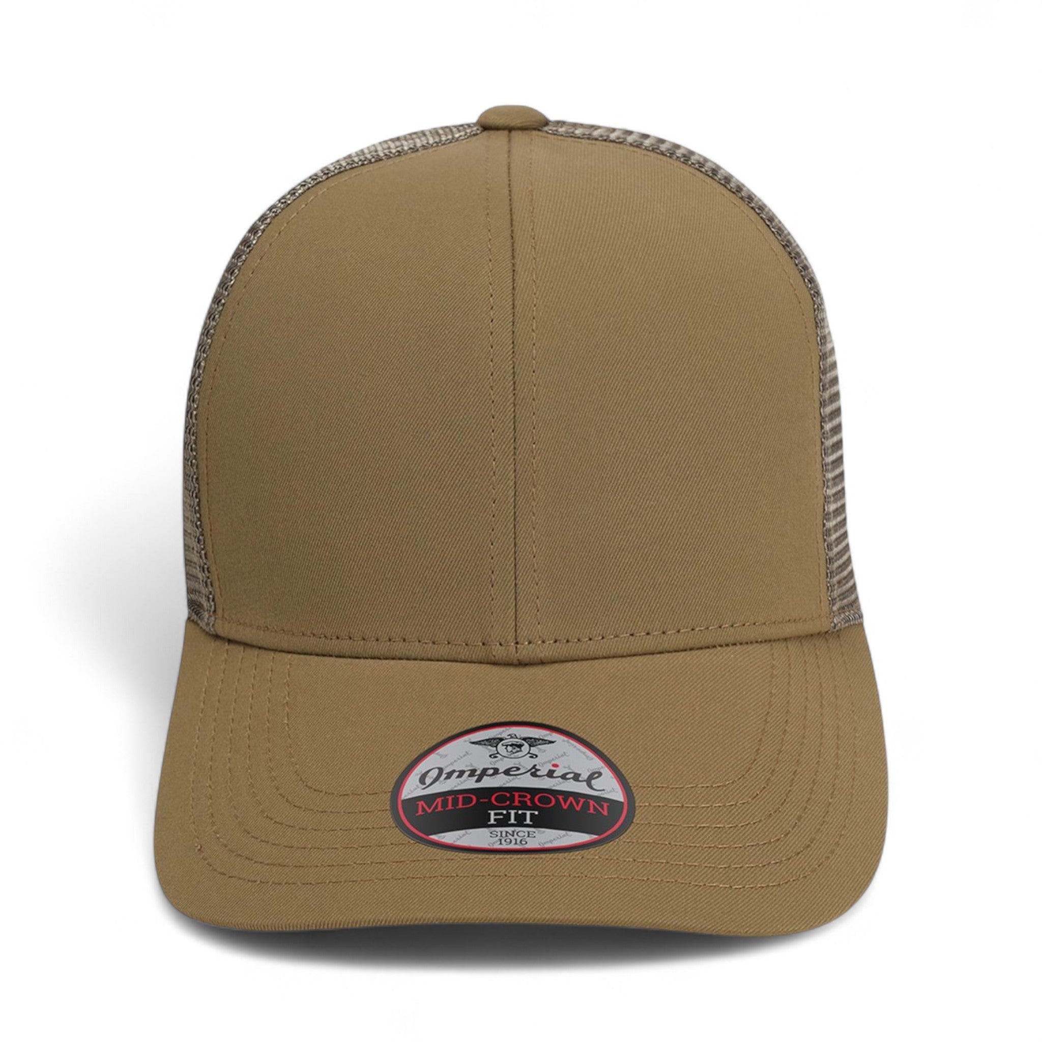 Front view of Imperial 1988M custom hat in khaki