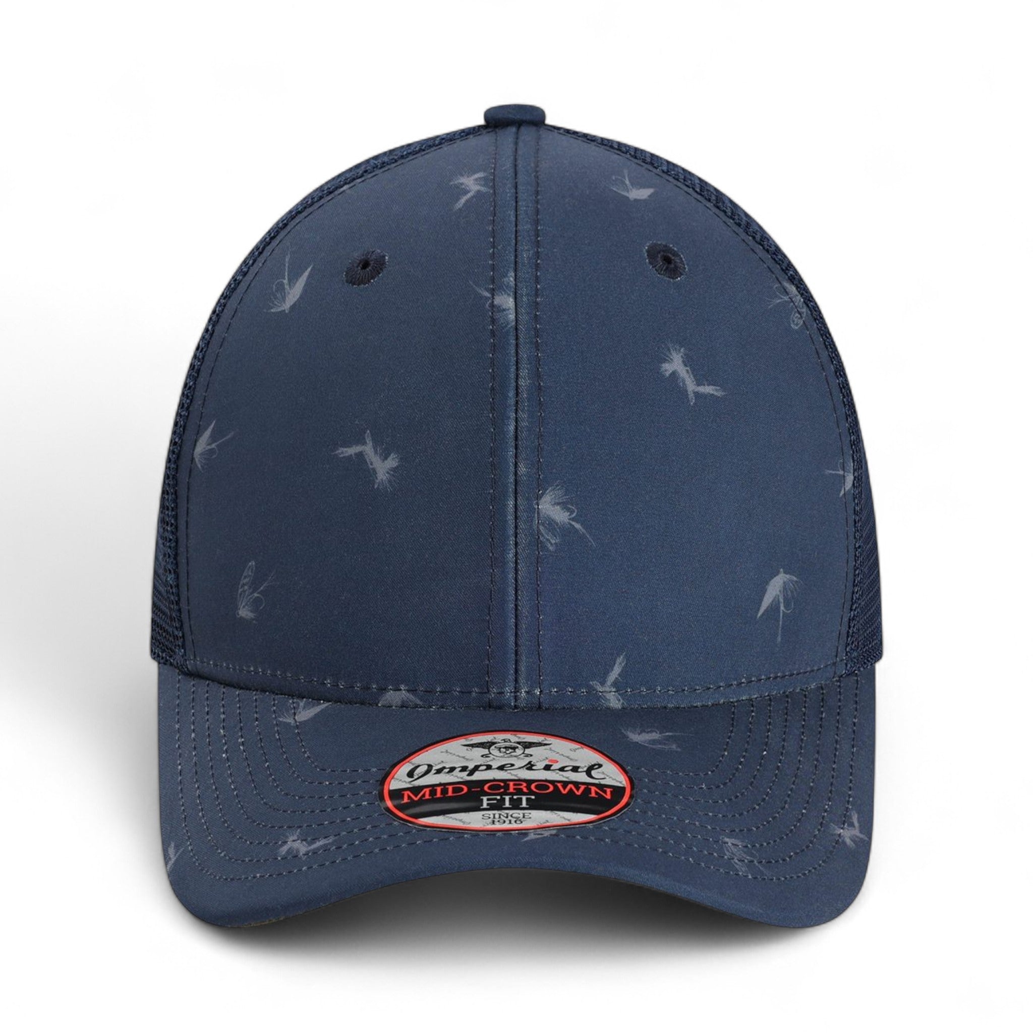 Front view of Imperial 4074 custom hat in navy