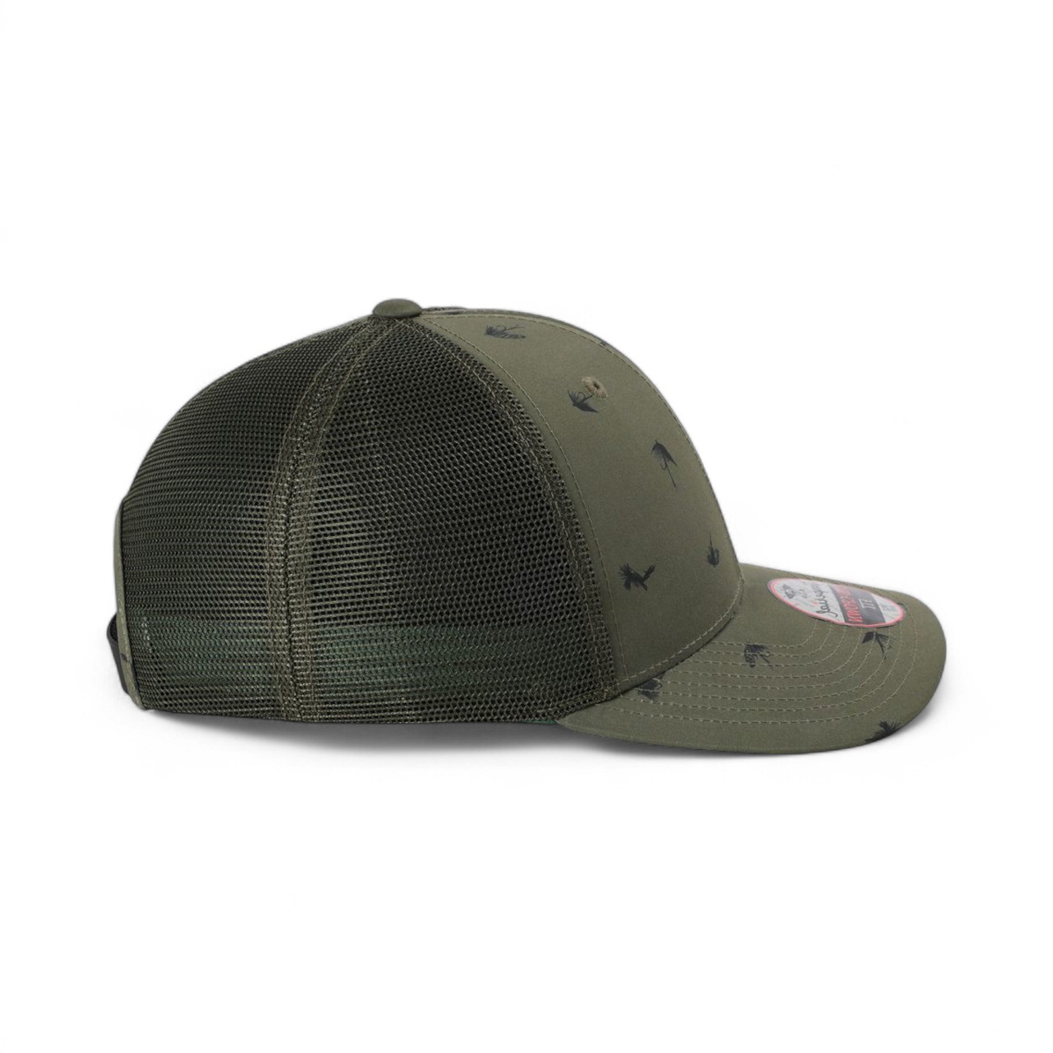 Right side view of Imperial 4074 custom hat in olive green