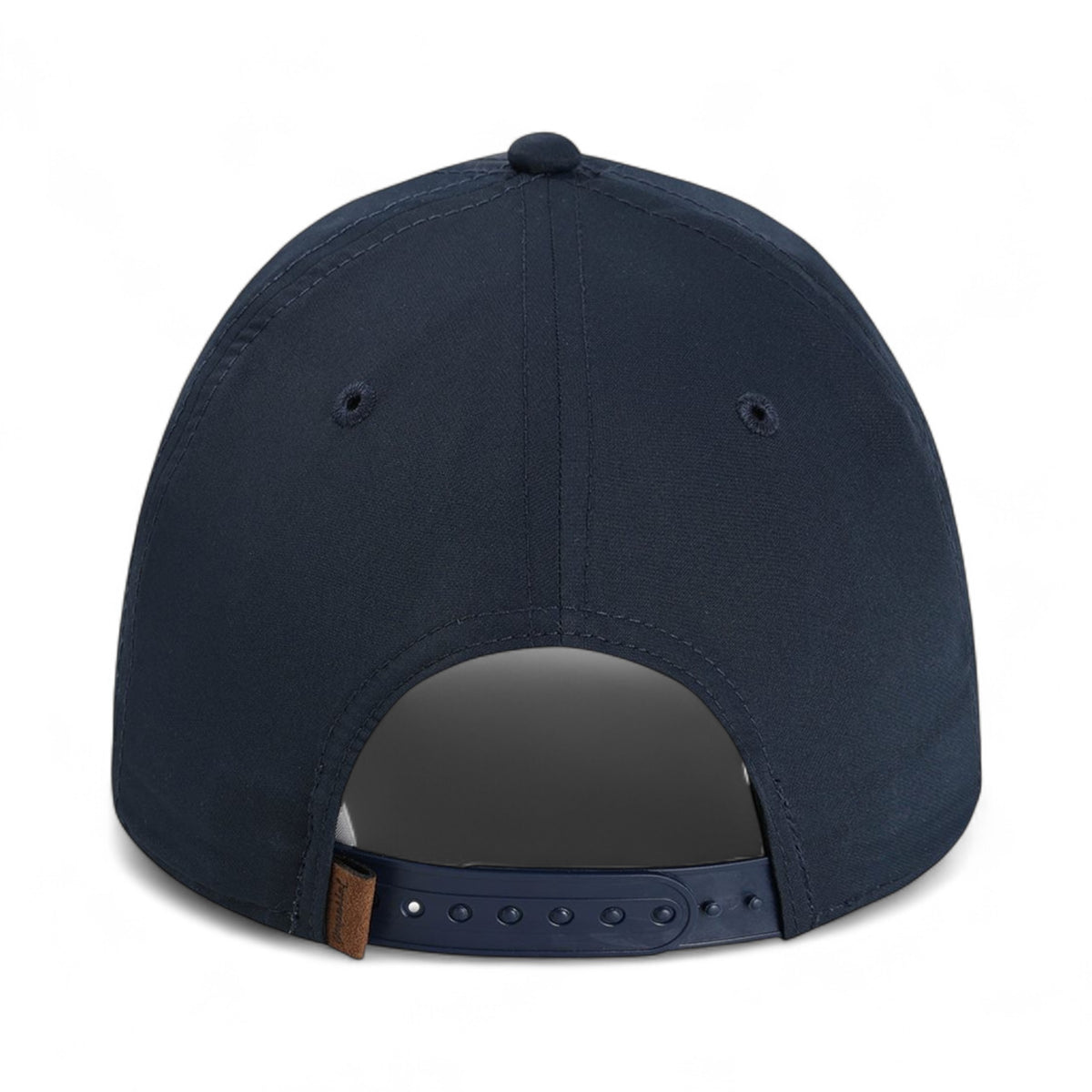 Back view of Imperial 5054U custom hat in navy and white