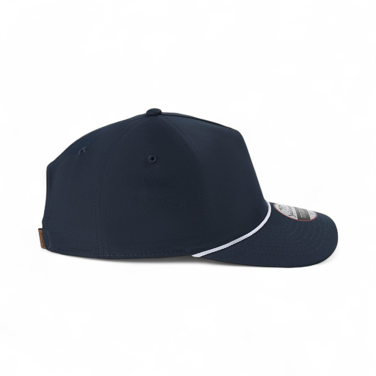 Right side view of Imperial 5054U custom hat in navy and white