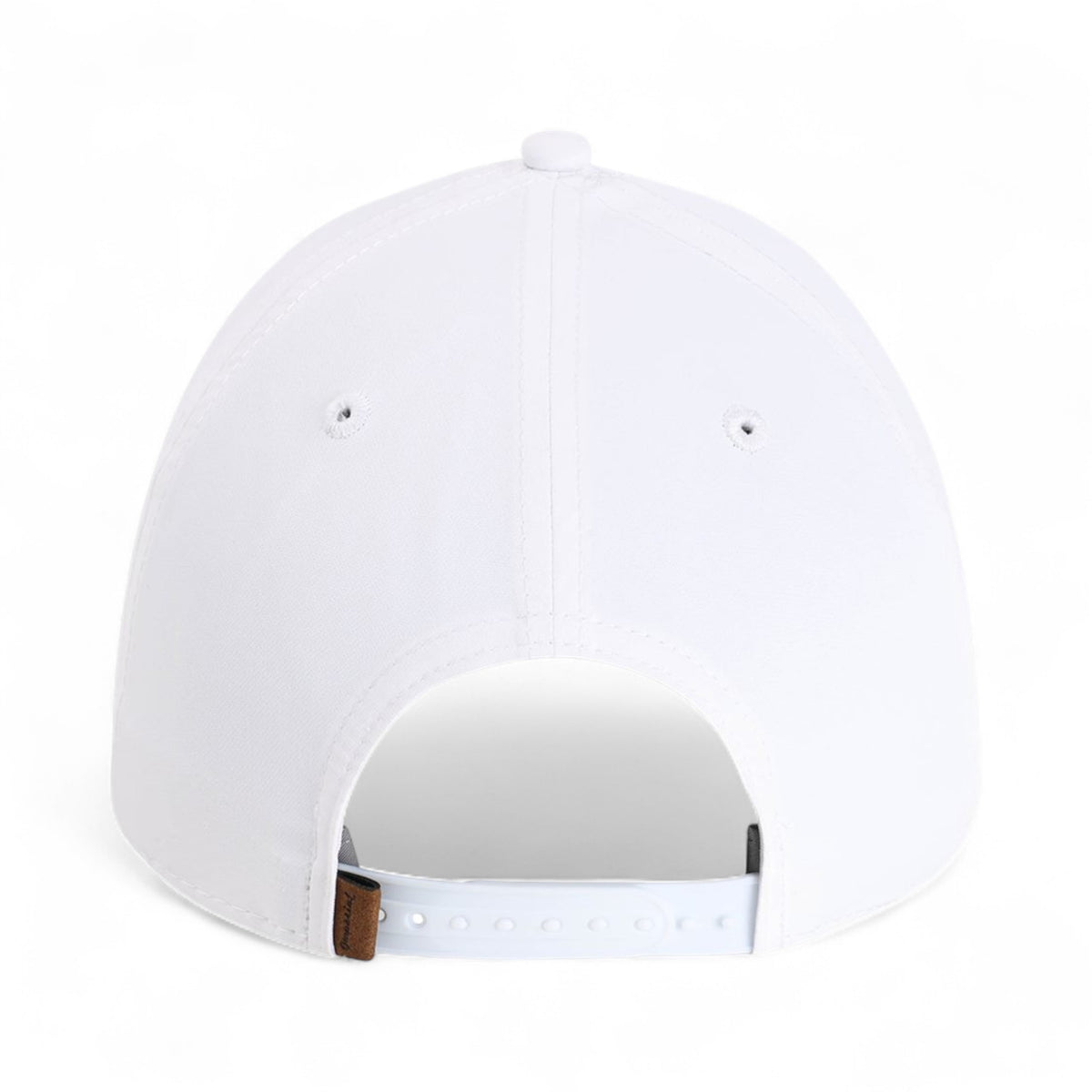 Back view of Imperial 5054U custom hat in white and black