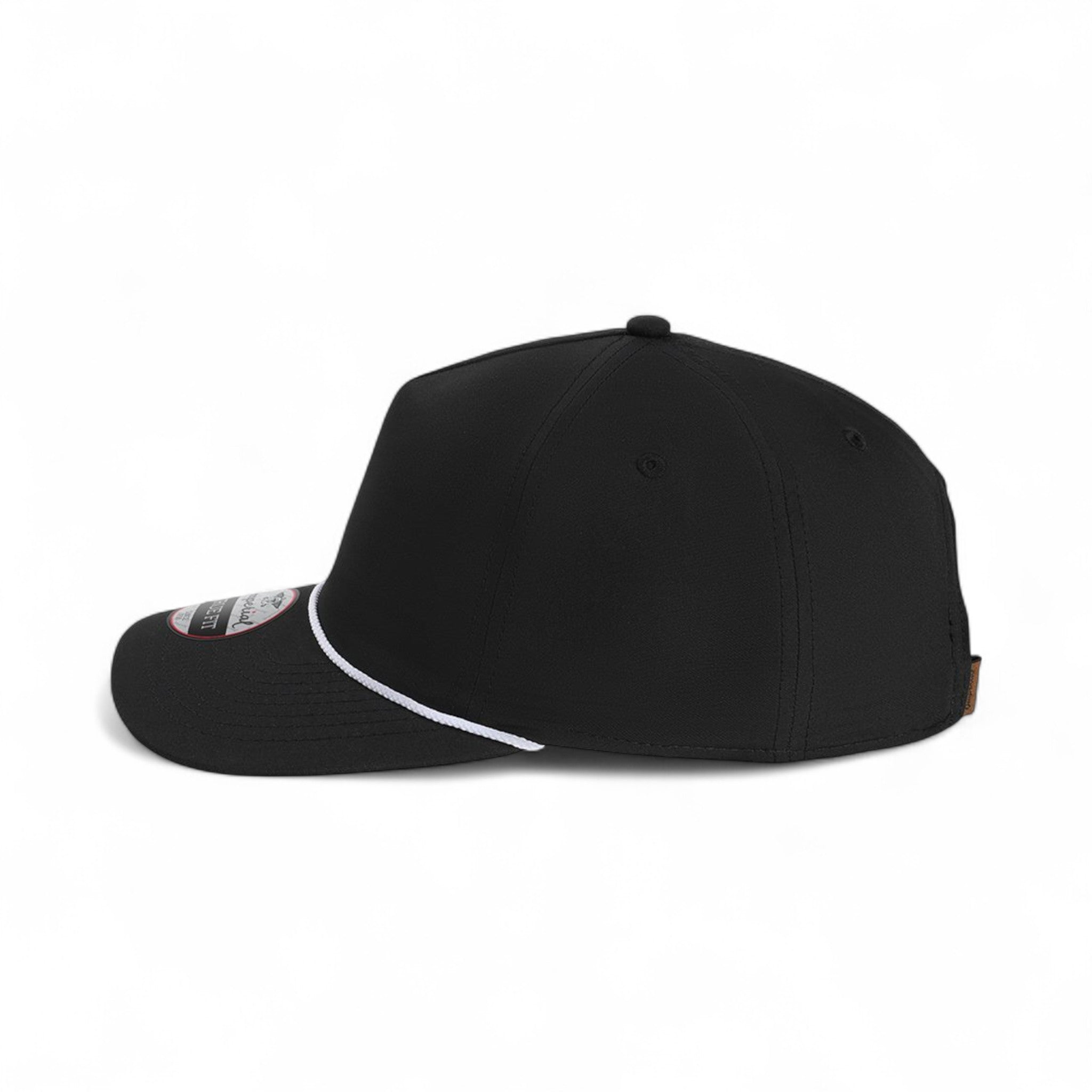 Left side view of Imperial 5054U custom hat in black and white