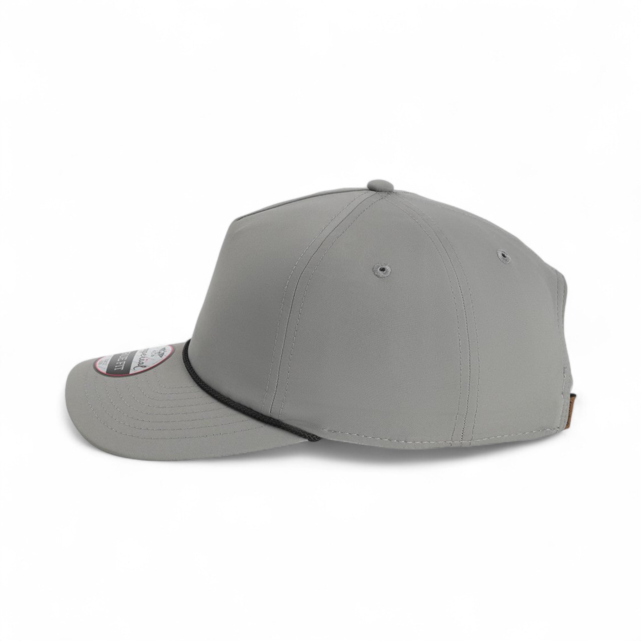 Left side view of Imperial 5054U custom hat in grey and black