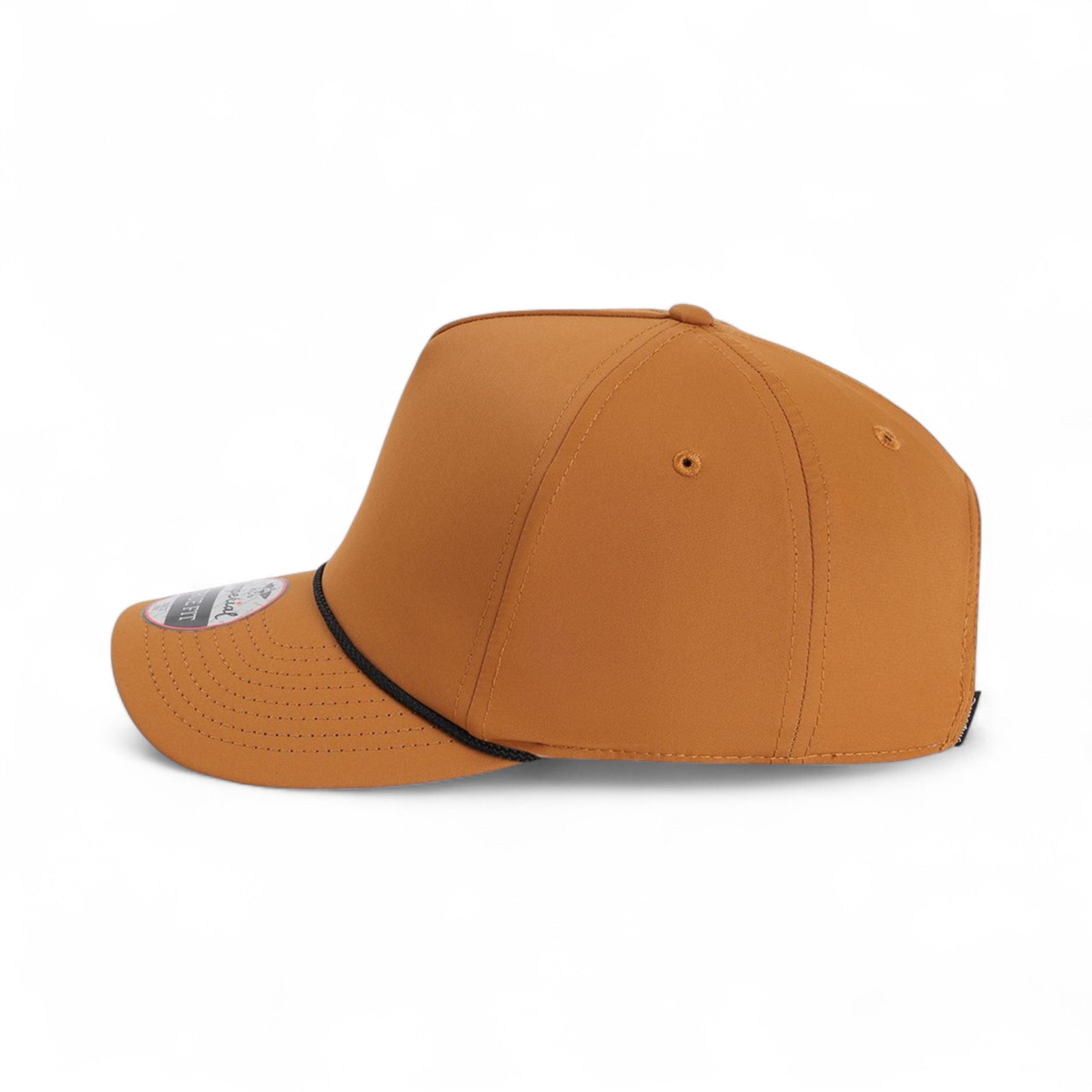 Left side view of Imperial 5054 custom hat in buckthorn brown and black