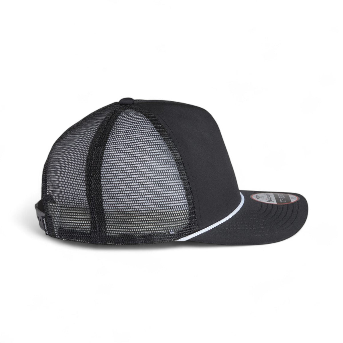 Right side view of Imperial 5055 custom hat in black, black and white