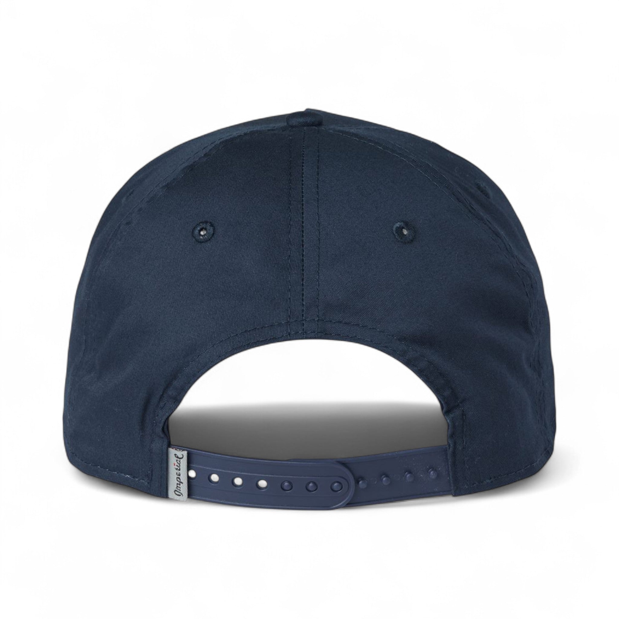 Back view of Imperial 5056 custom hat in navy and white