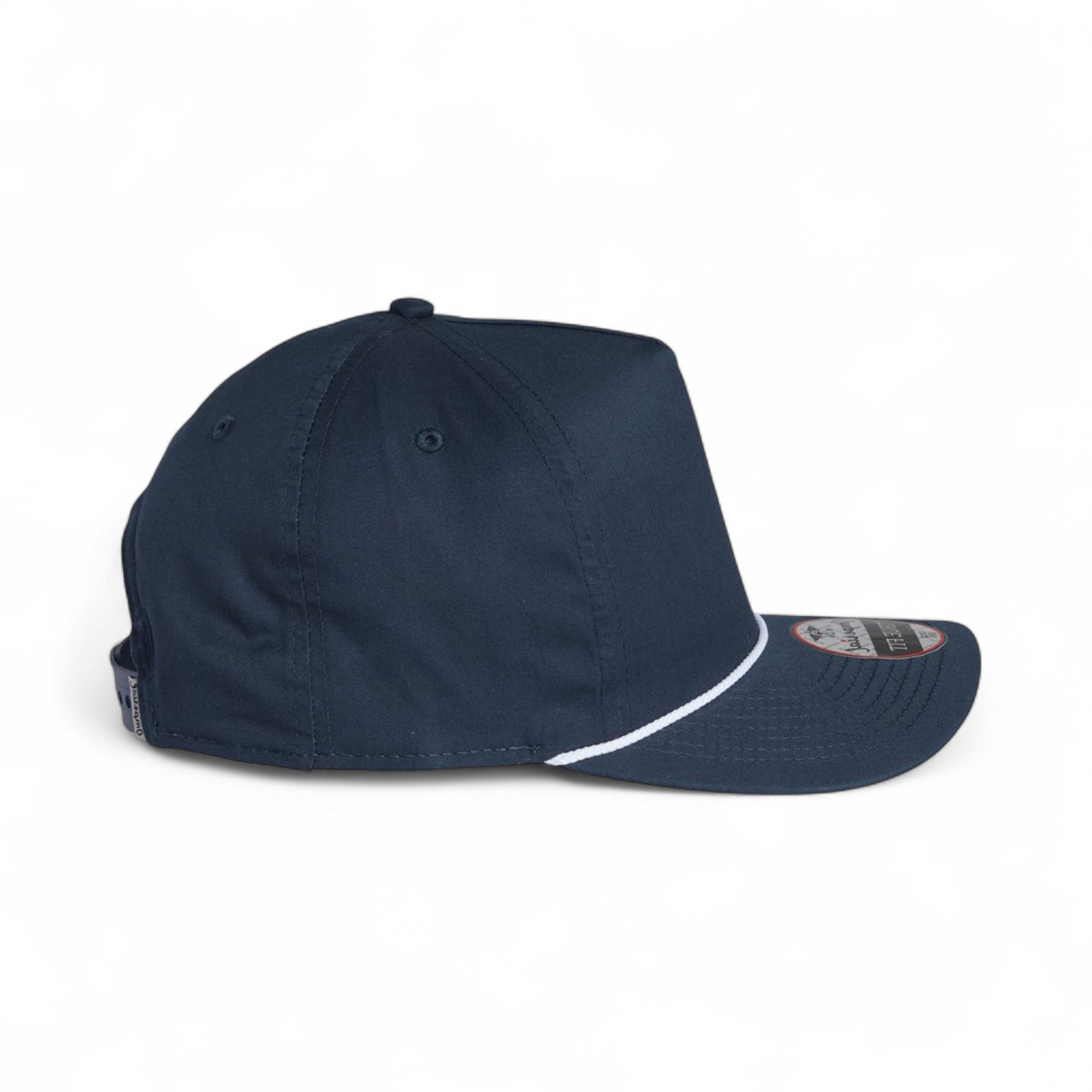 Right side view of Imperial 5056 custom hat in navy and white