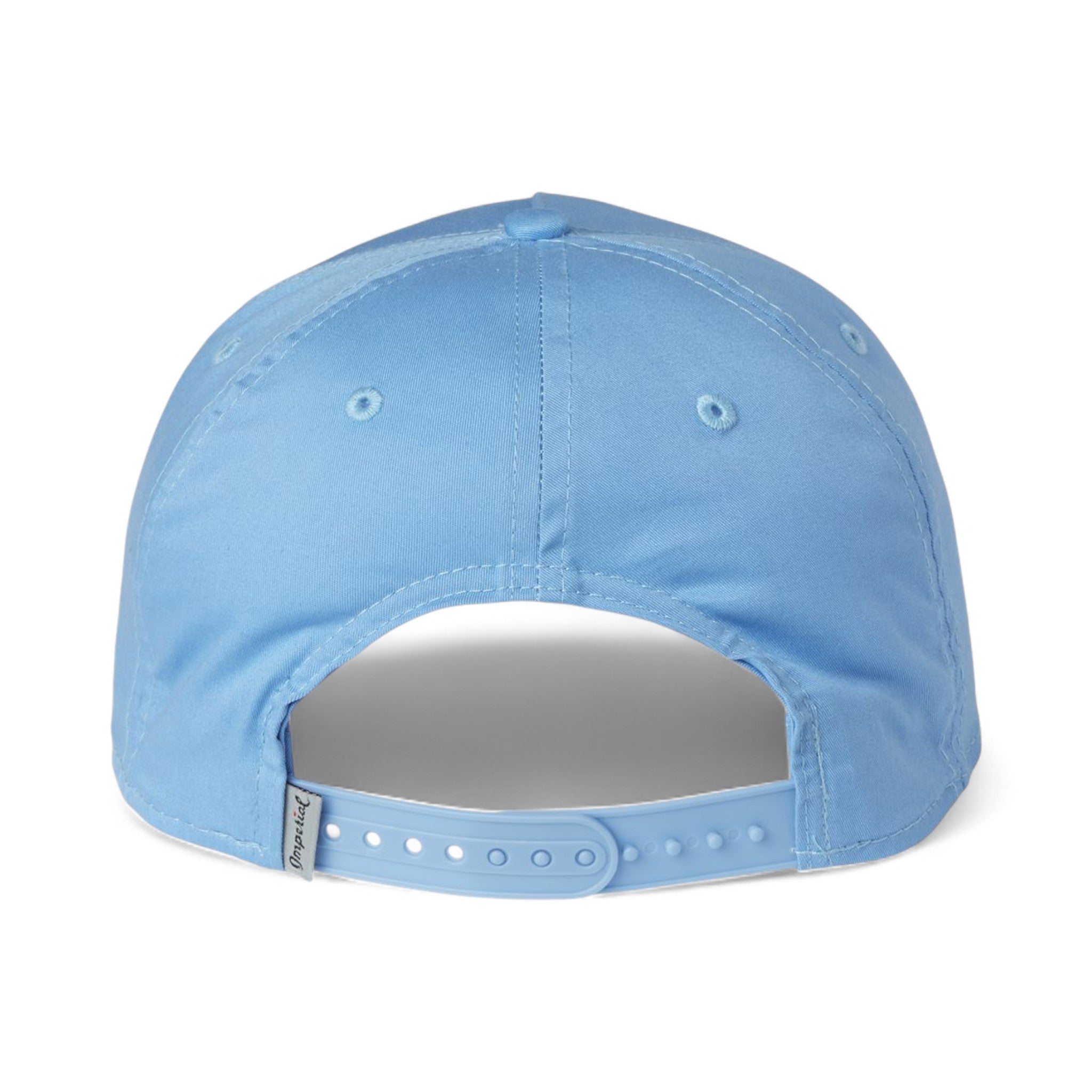 Back view of Imperial 5056 custom hat in powder blue and white
