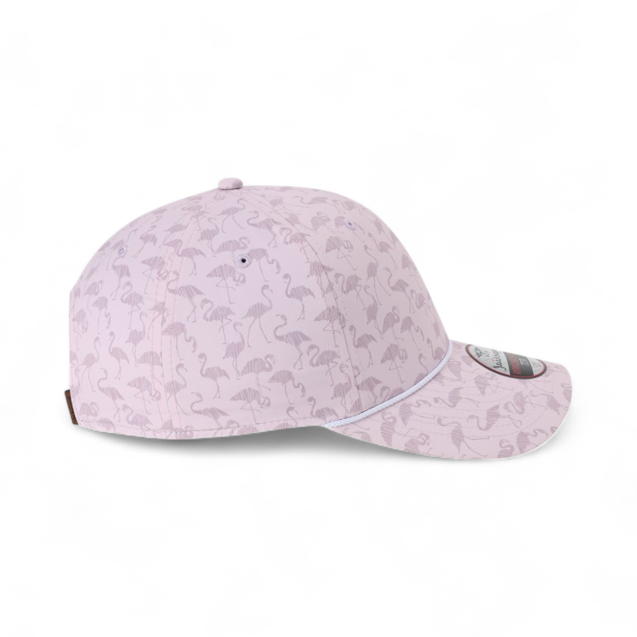 Right side view of Imperial 5058 custom hat in flamingos pink