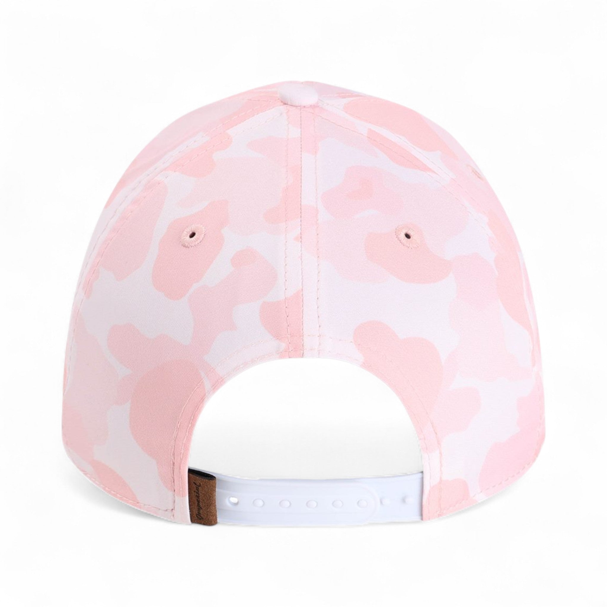 Back view of Imperial 5058 custom hat in frog skin camo light pink