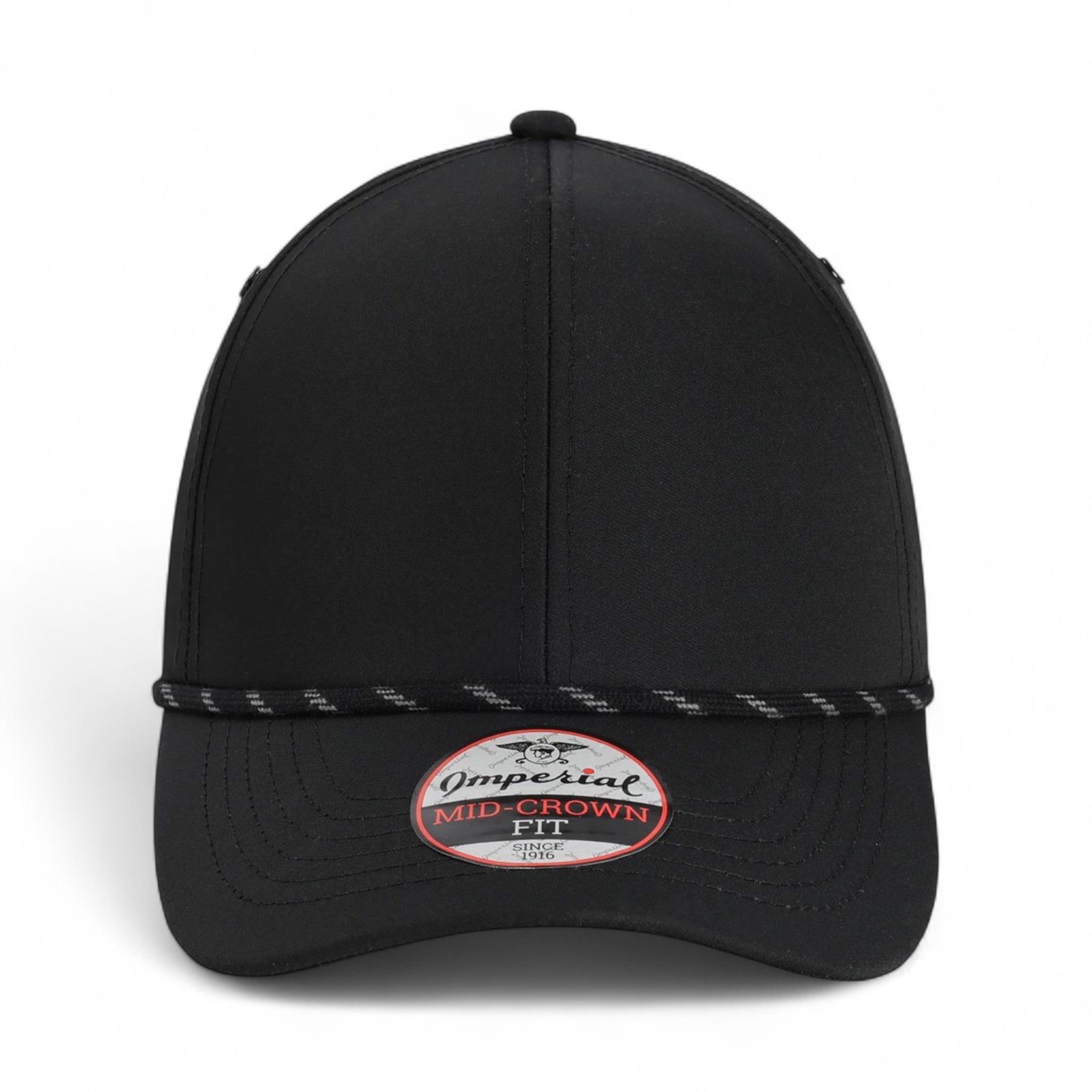 Front view of Imperial 6054 custom hat in black
