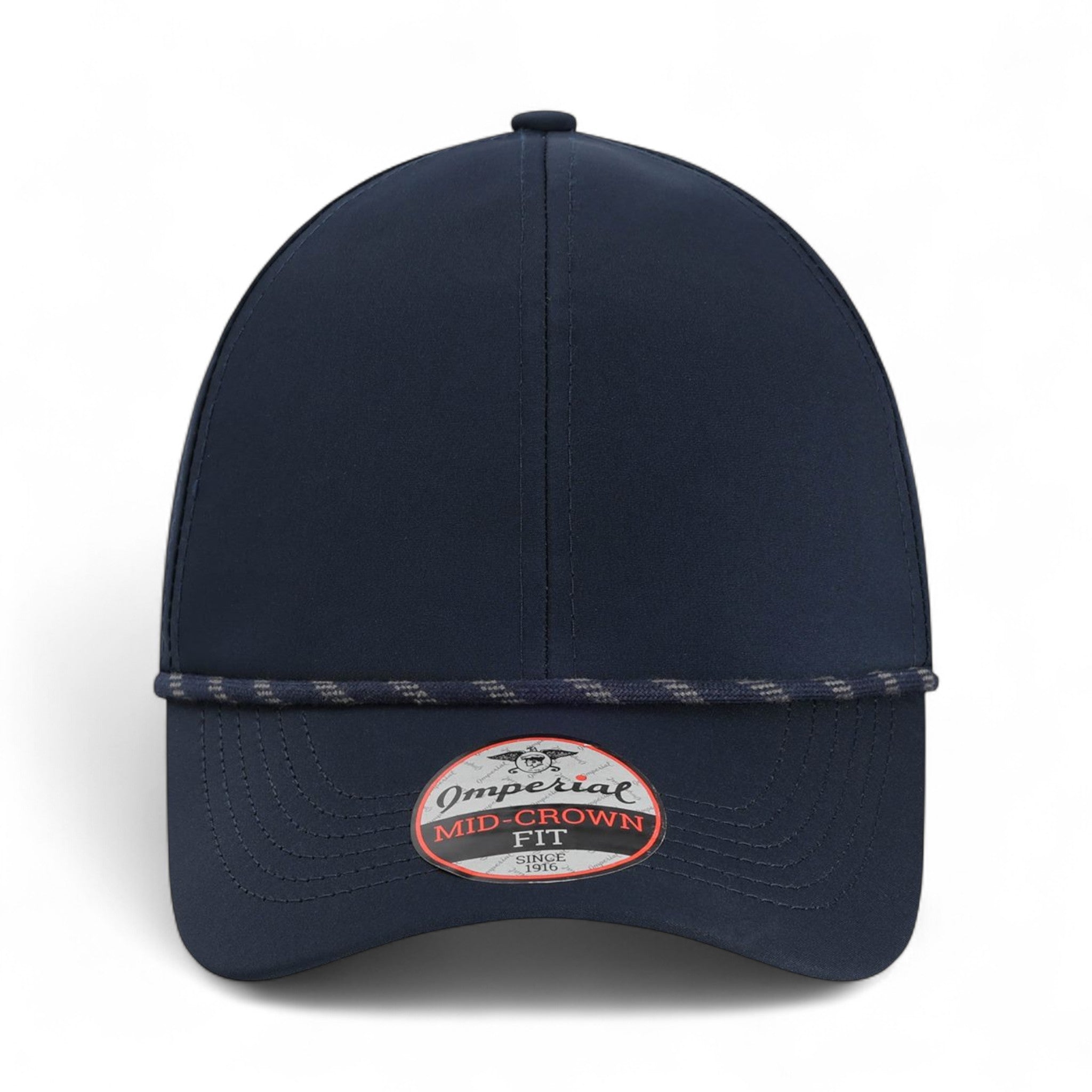 Front view of Imperial 6054 custom hat in navy