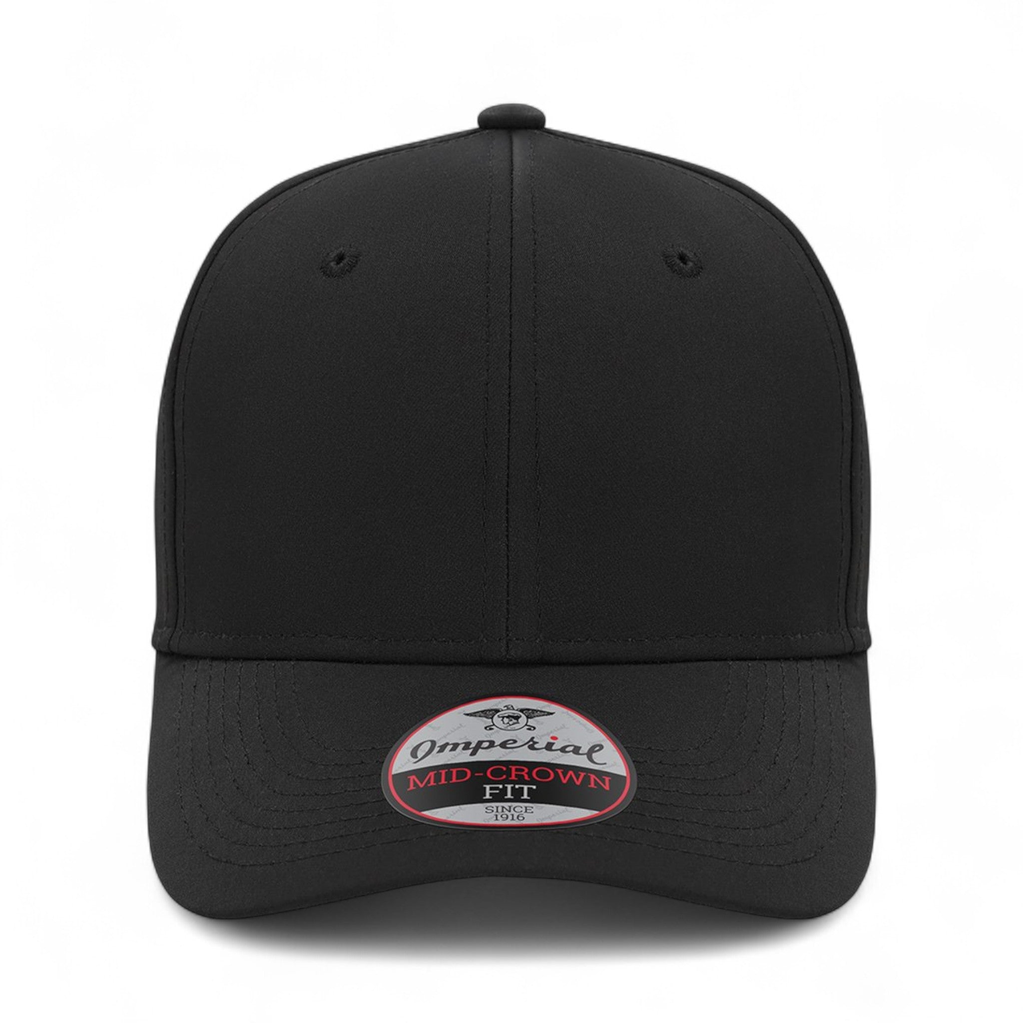 Front view of Imperial 7054N custom hat in black
