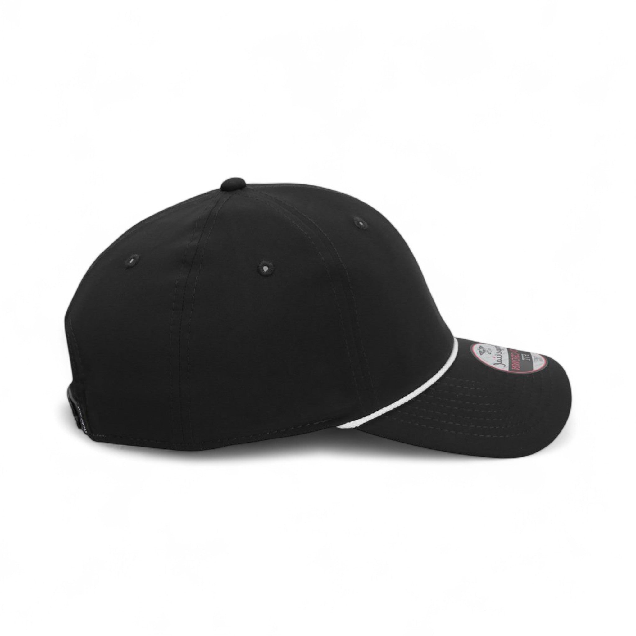Right side view of Imperial 7054 custom hat in black and white