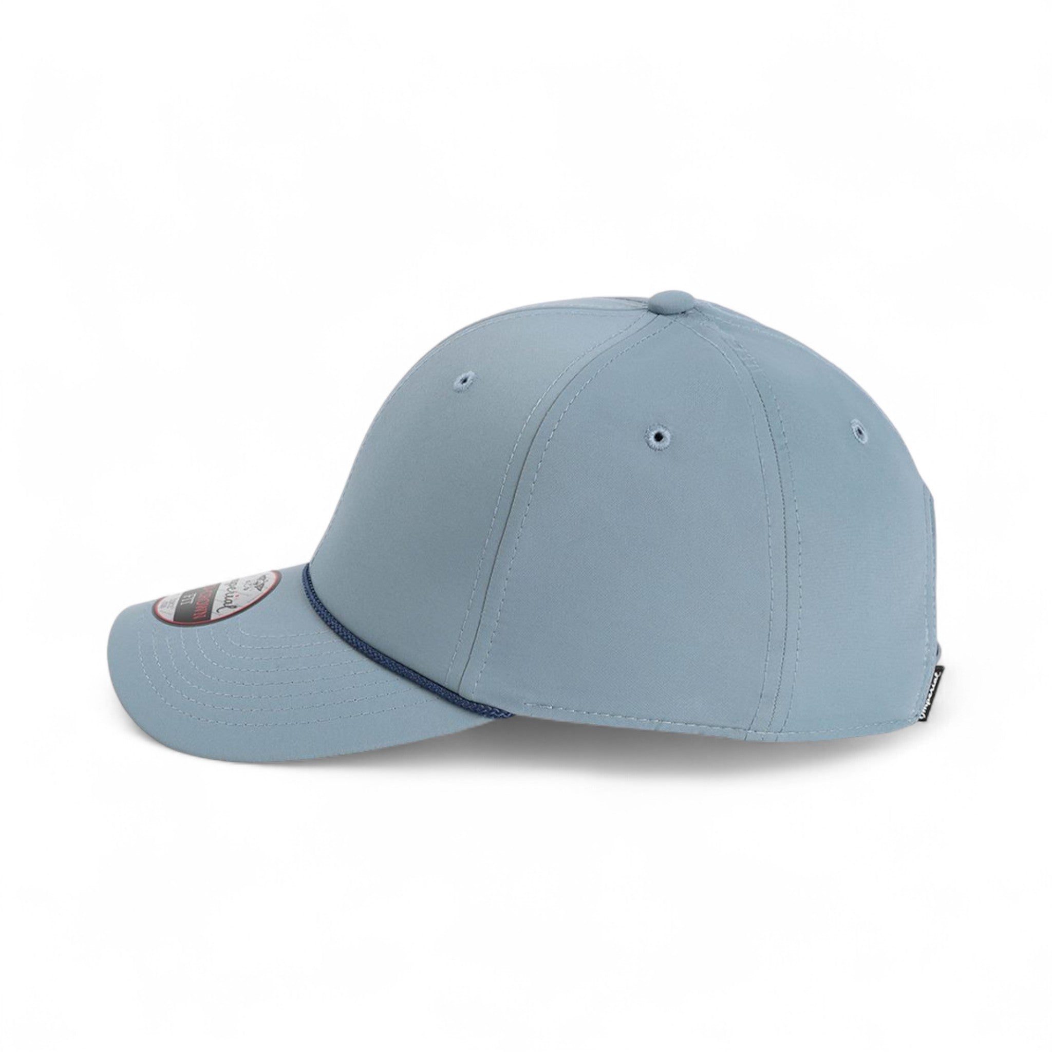 Left side view of Imperial 7054 custom hat in breaker blue and navy