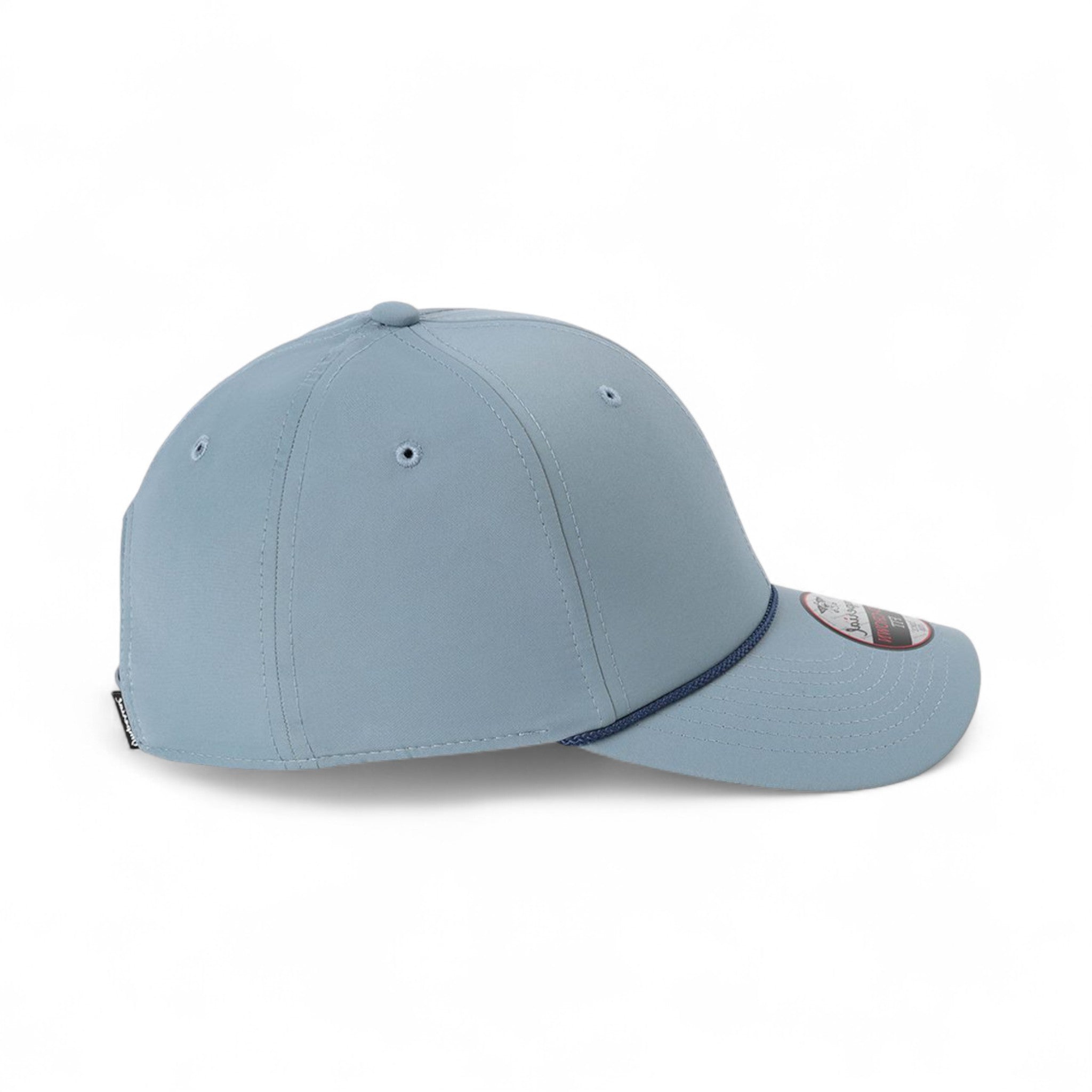 Right side view of Imperial 7054 custom hat in breaker blue and navy