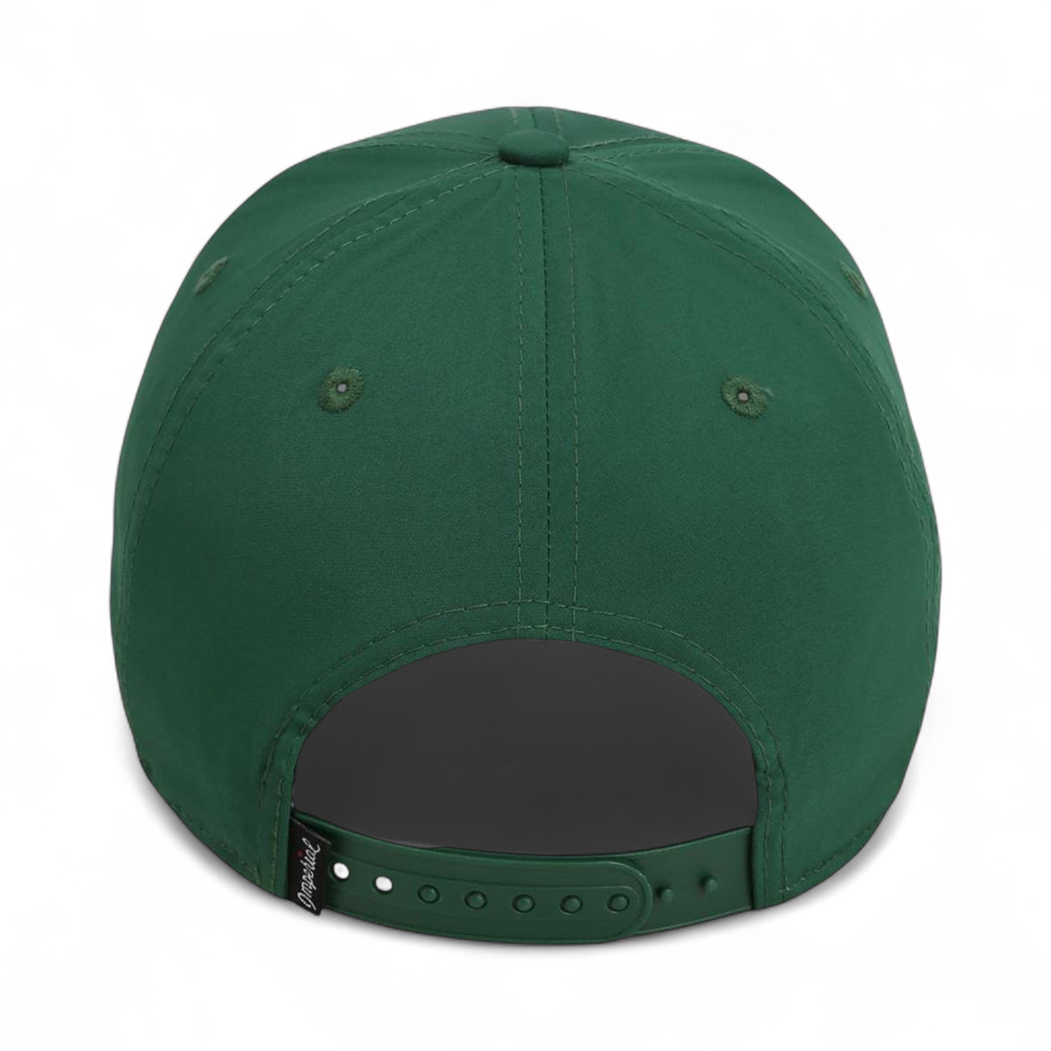 Back view of Imperial 7054 custom hat in forest and white