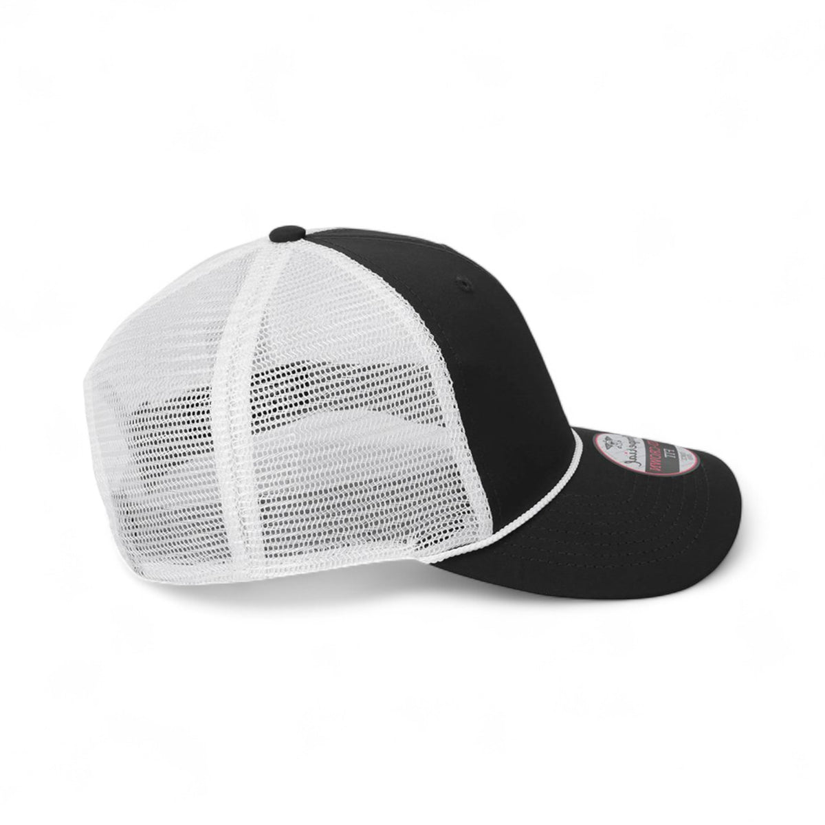 Right side view of Imperial 7055 custom hat in black and white