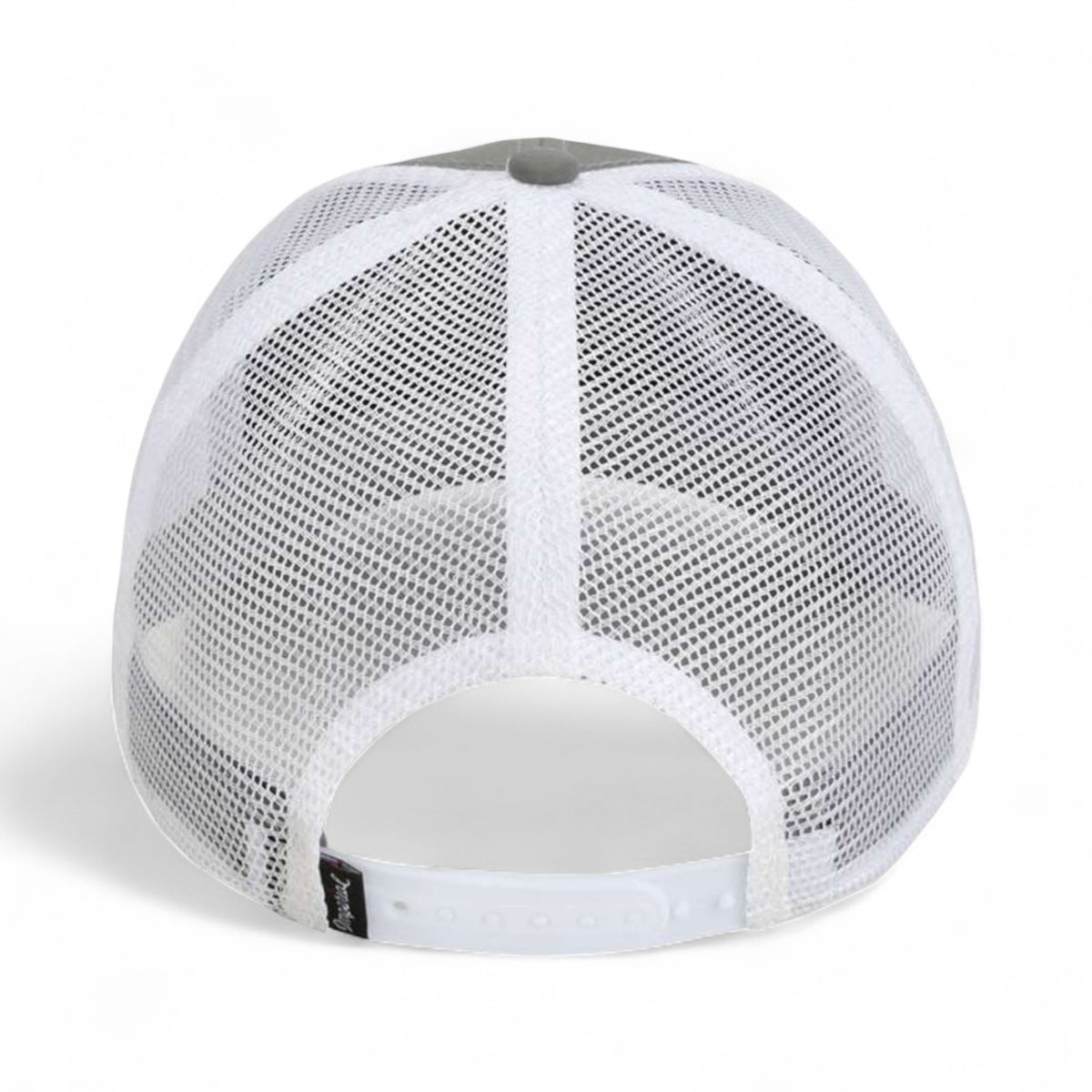 Back view of Imperial 7055 custom hat in grey and white