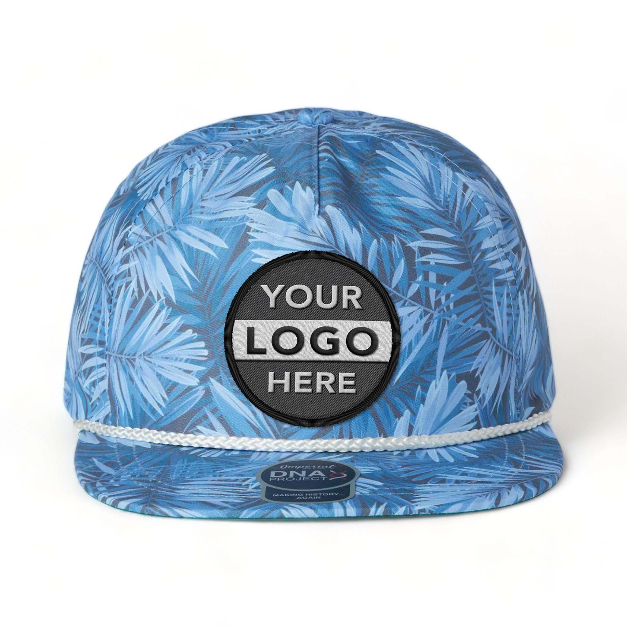 Imperial DNA010 custom embroidered patch hat in blue hawai'in