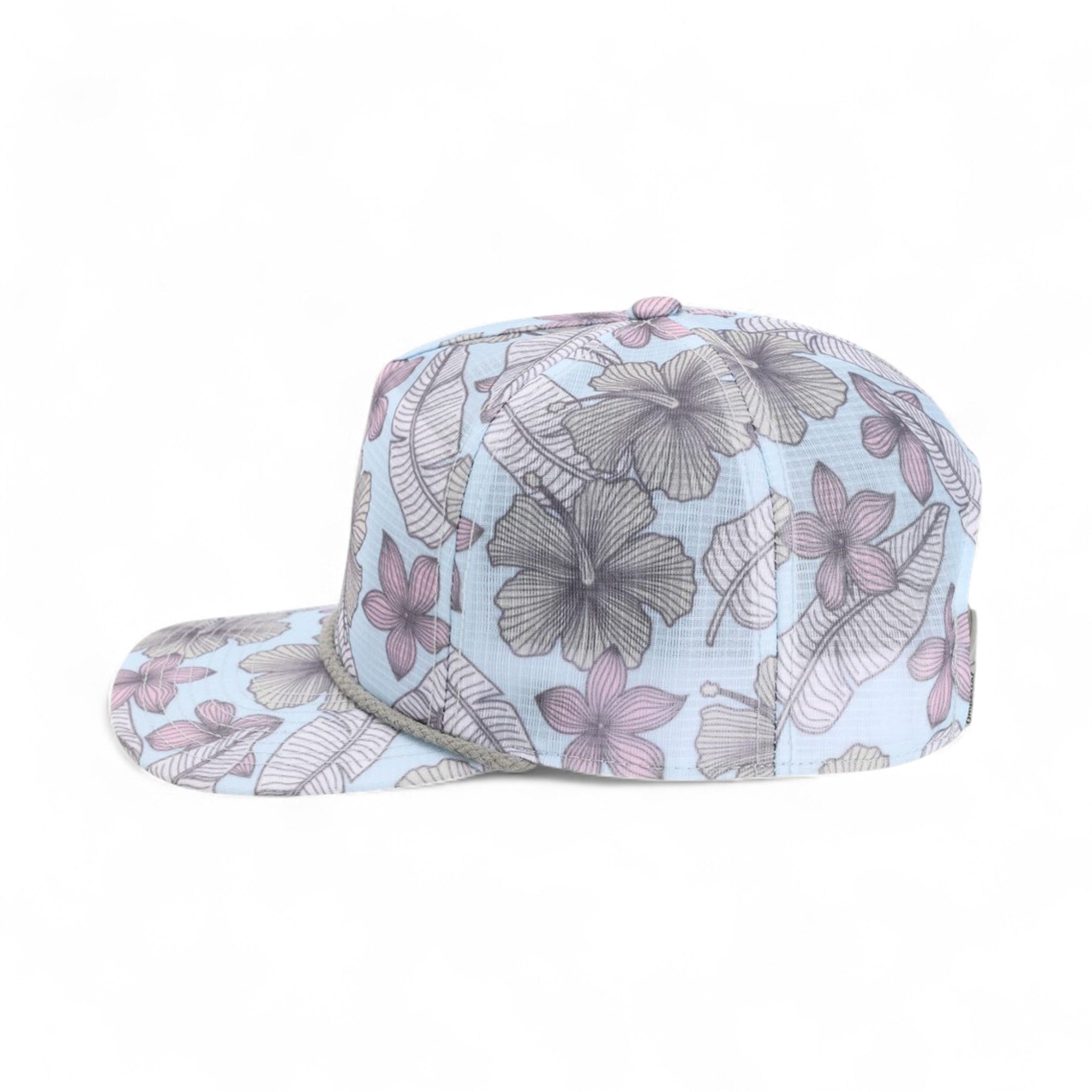 Left side view of Imperial DNA012 custom hat in light blue