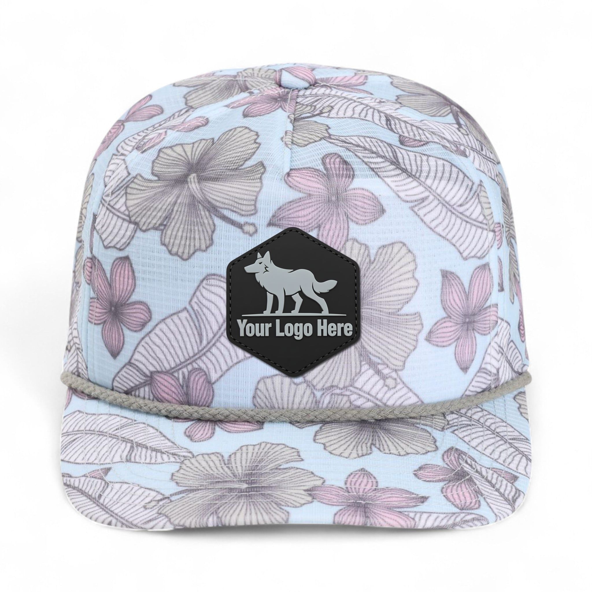 PVC patch preview of Imperial DNA012 custom hat in light blue