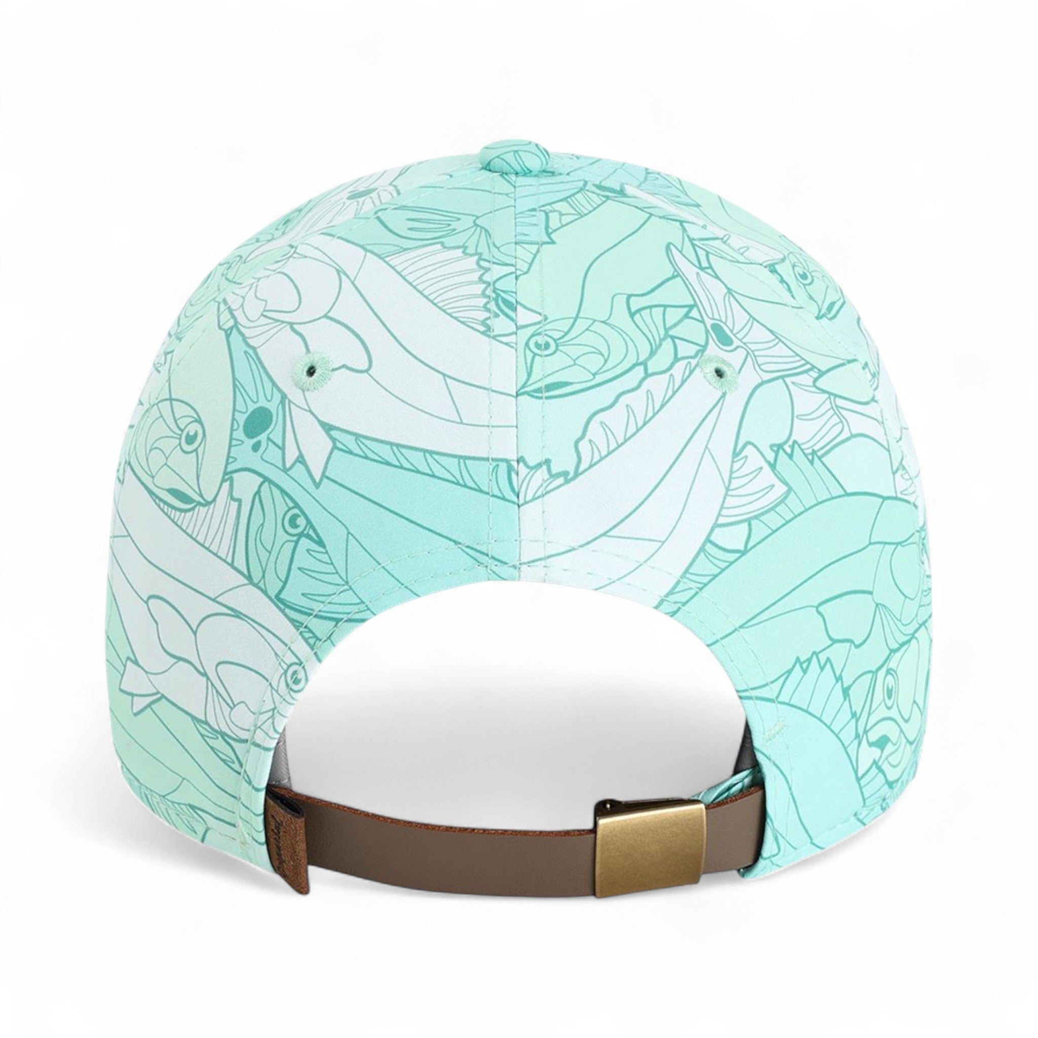 Back view of Imperial DNA014 custom hat in aqua