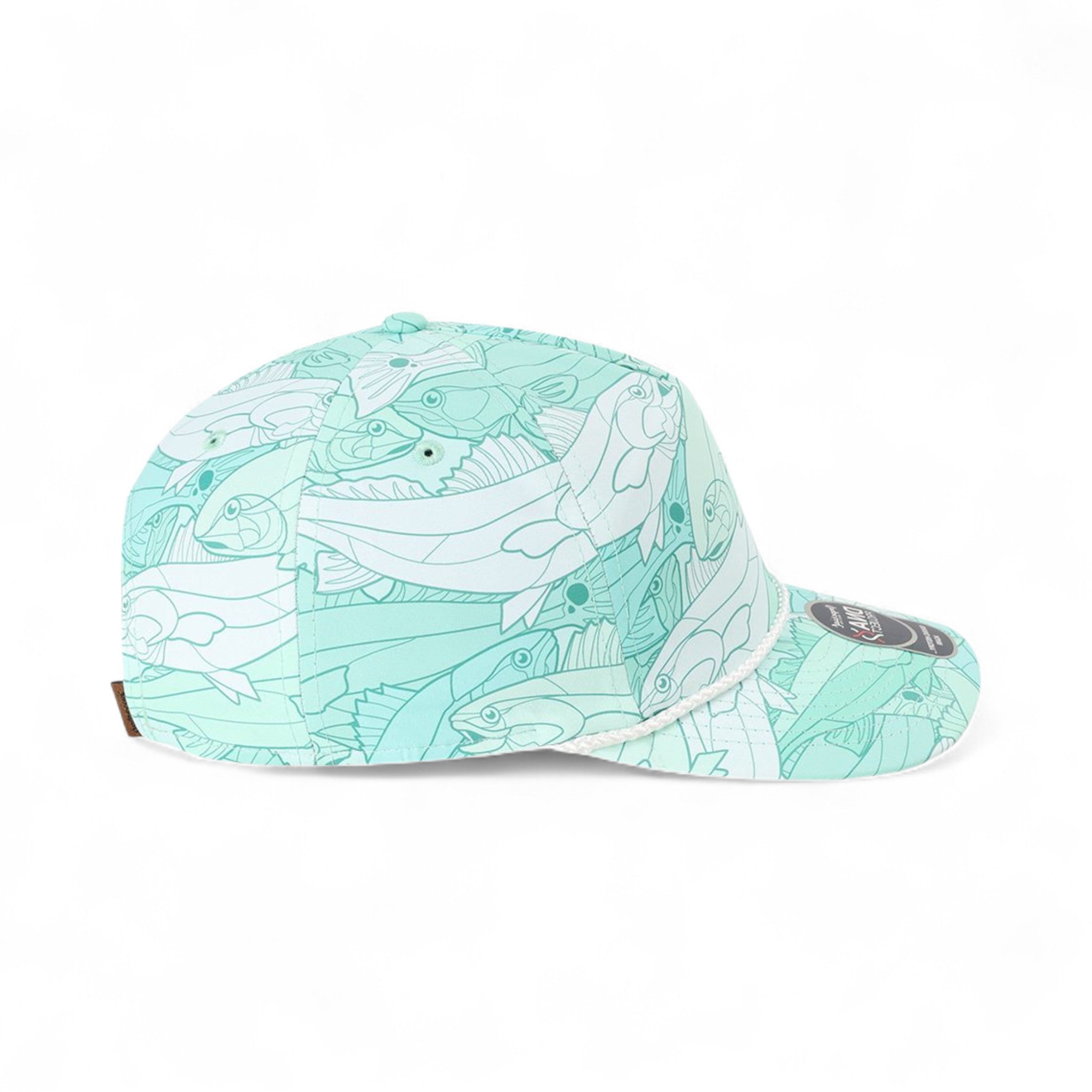 Right side view of Imperial DNA014 custom hat in aqua