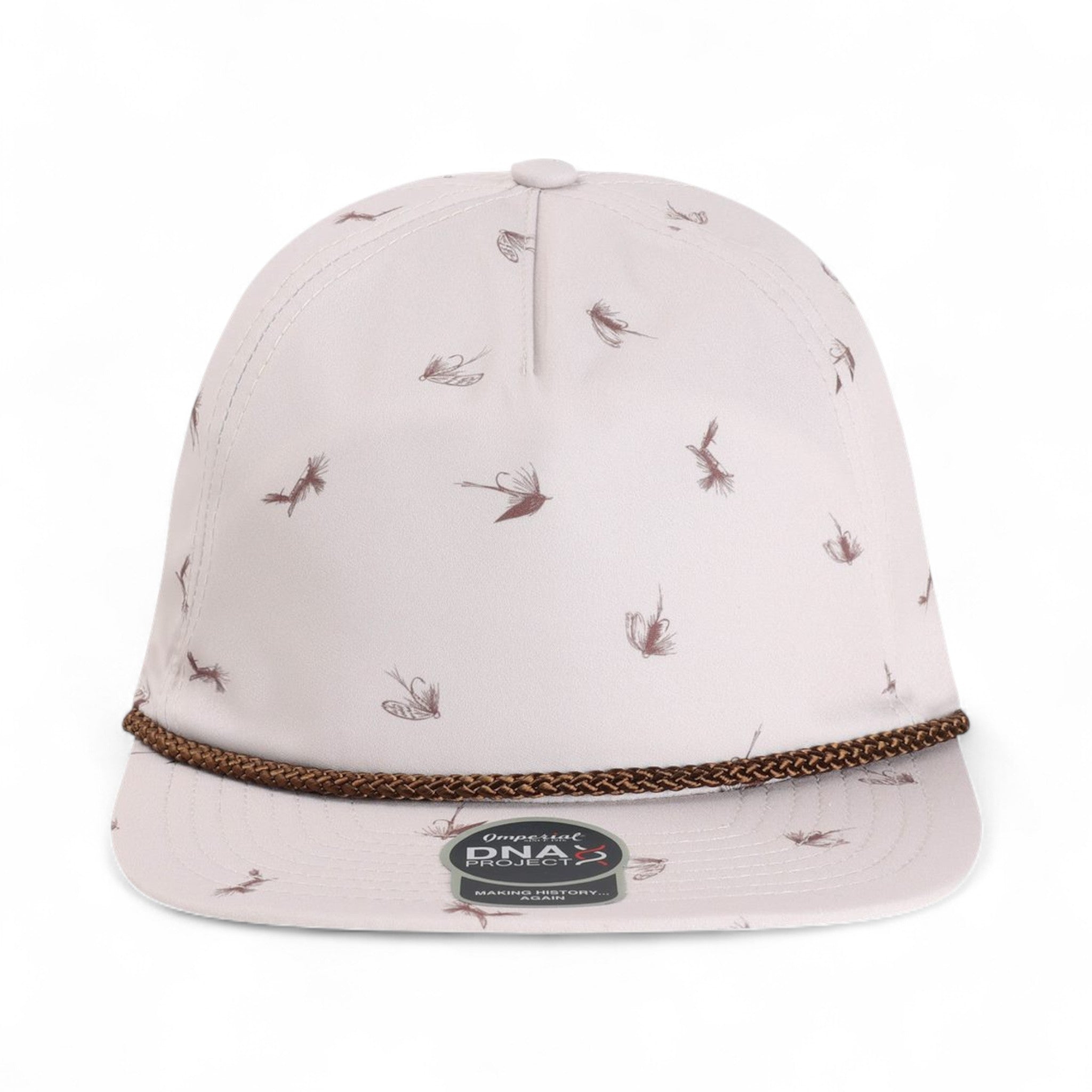 Front view of Imperial DNA014 custom hat in khaki