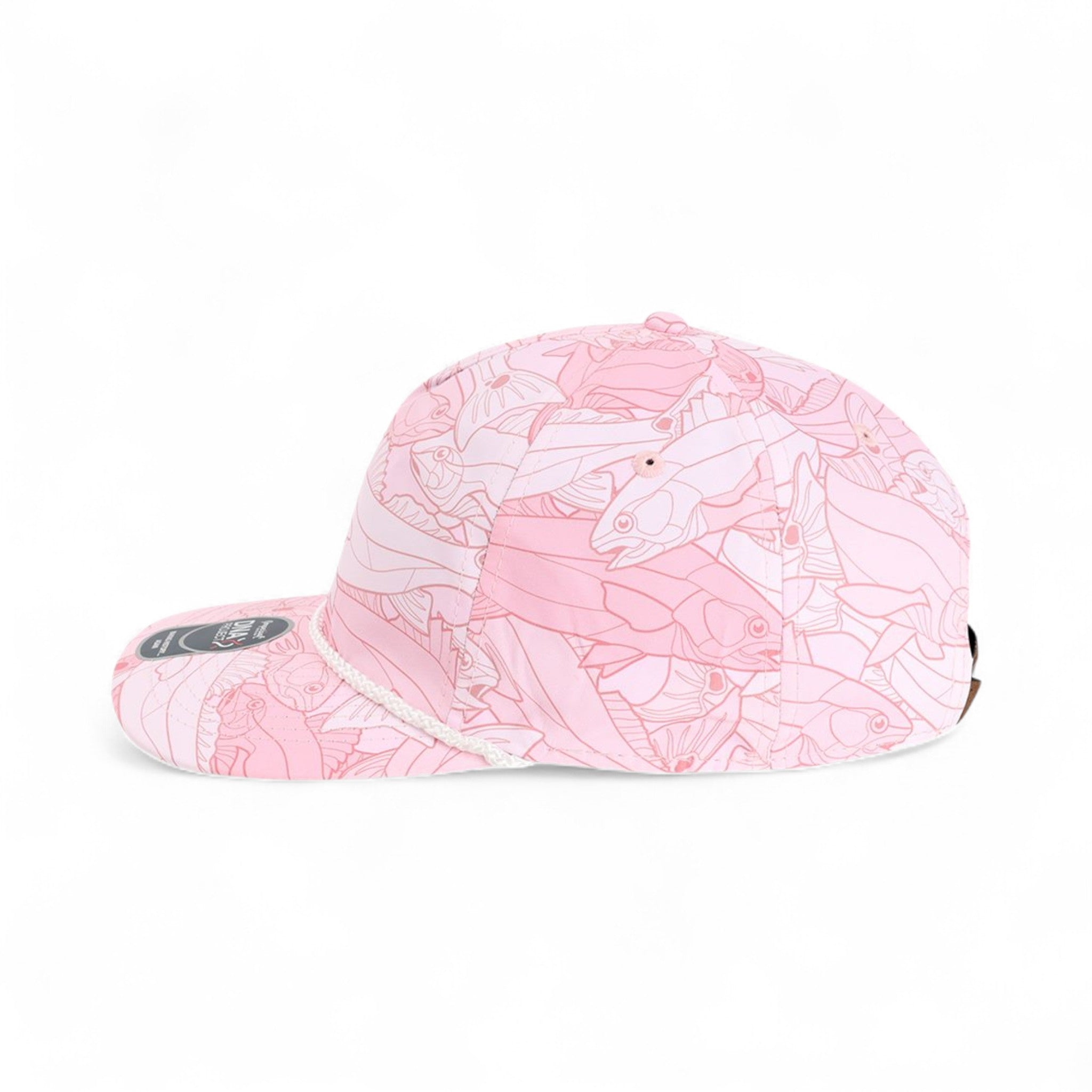 Left side view of Imperial DNA014 custom hat in light pink