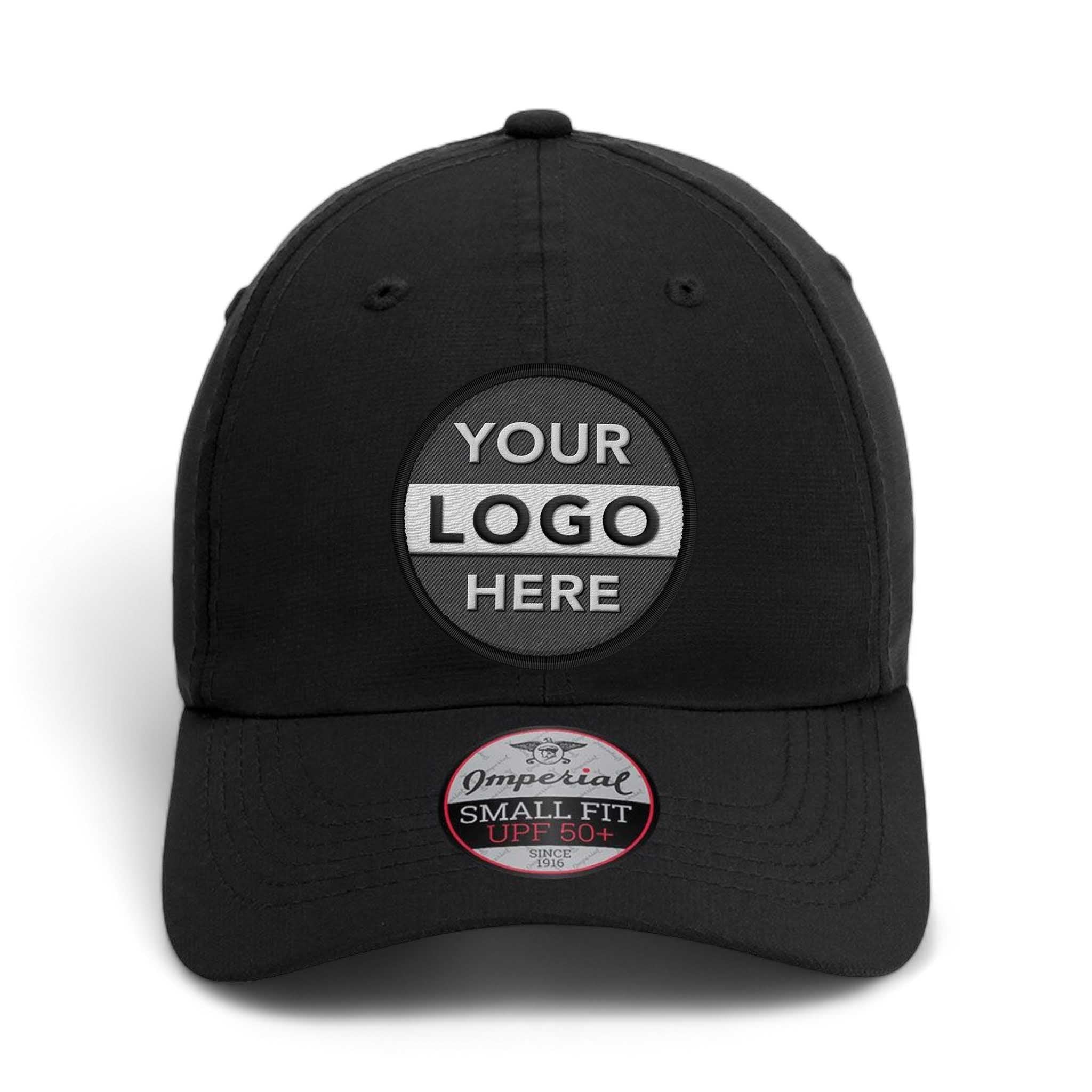 Imperial L338 custom embroidered patch hat in black