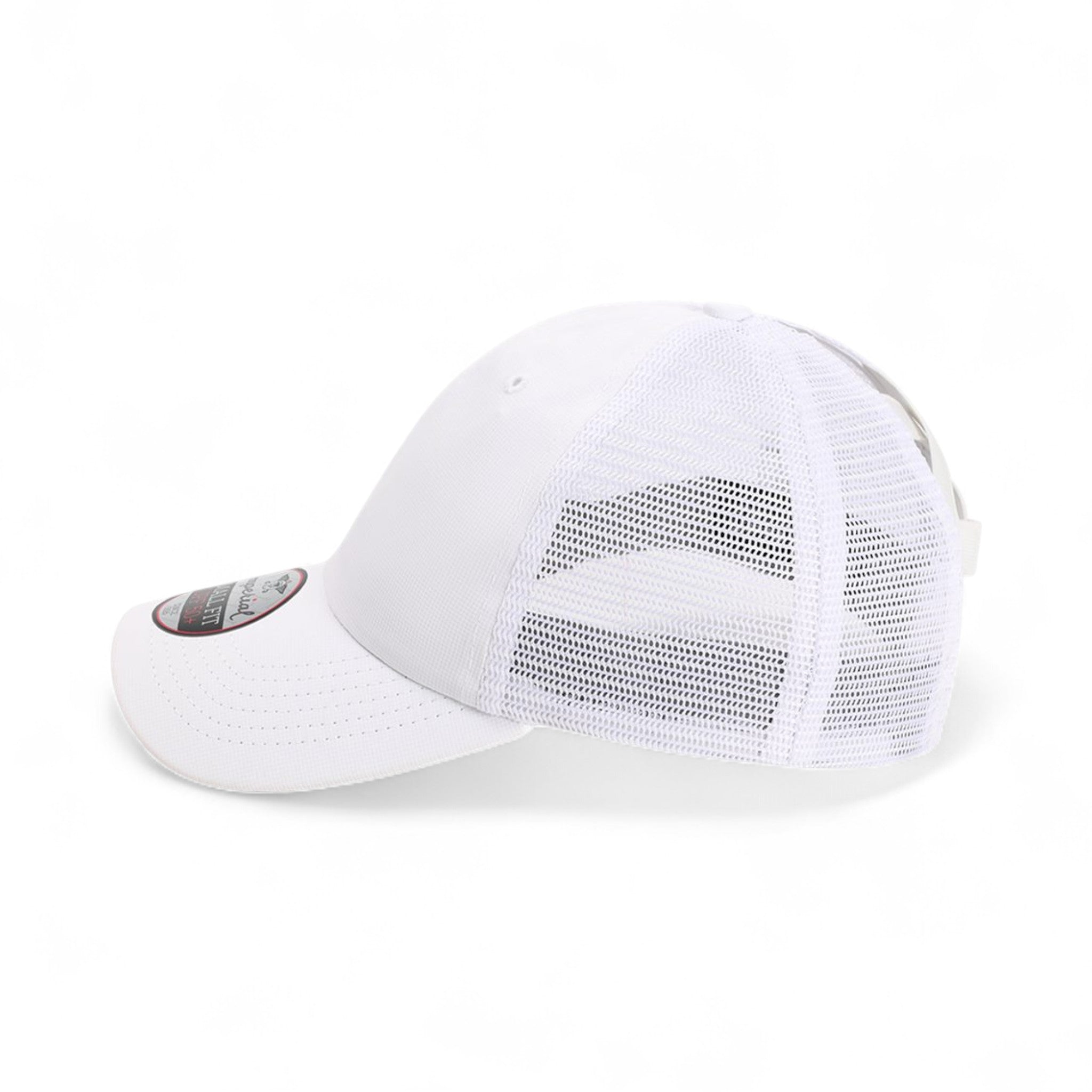 Left side view of Imperial L338M custom hat in white