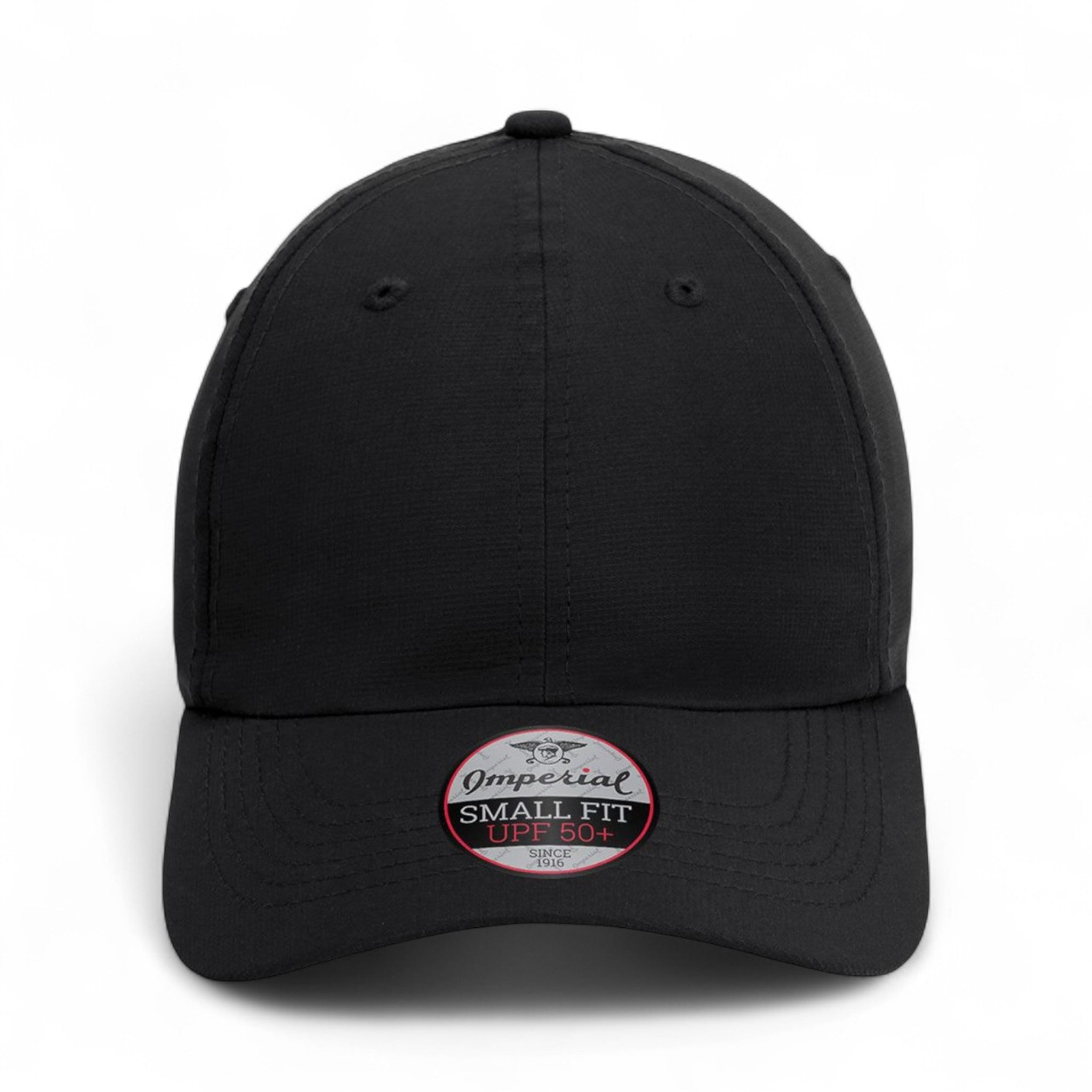 Front view of Imperial L338 custom hat in black