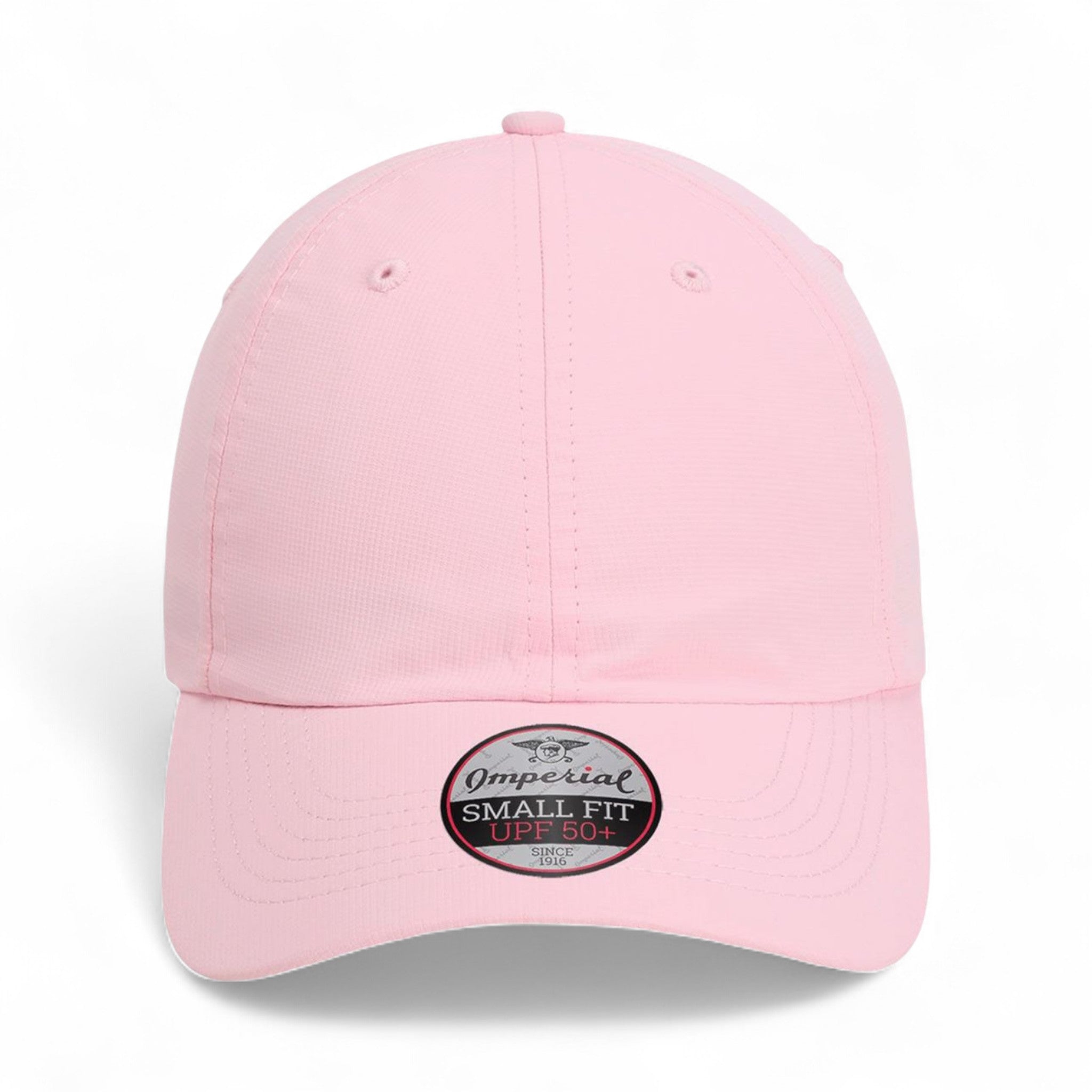 Front view of Imperial L338 custom hat in light pink