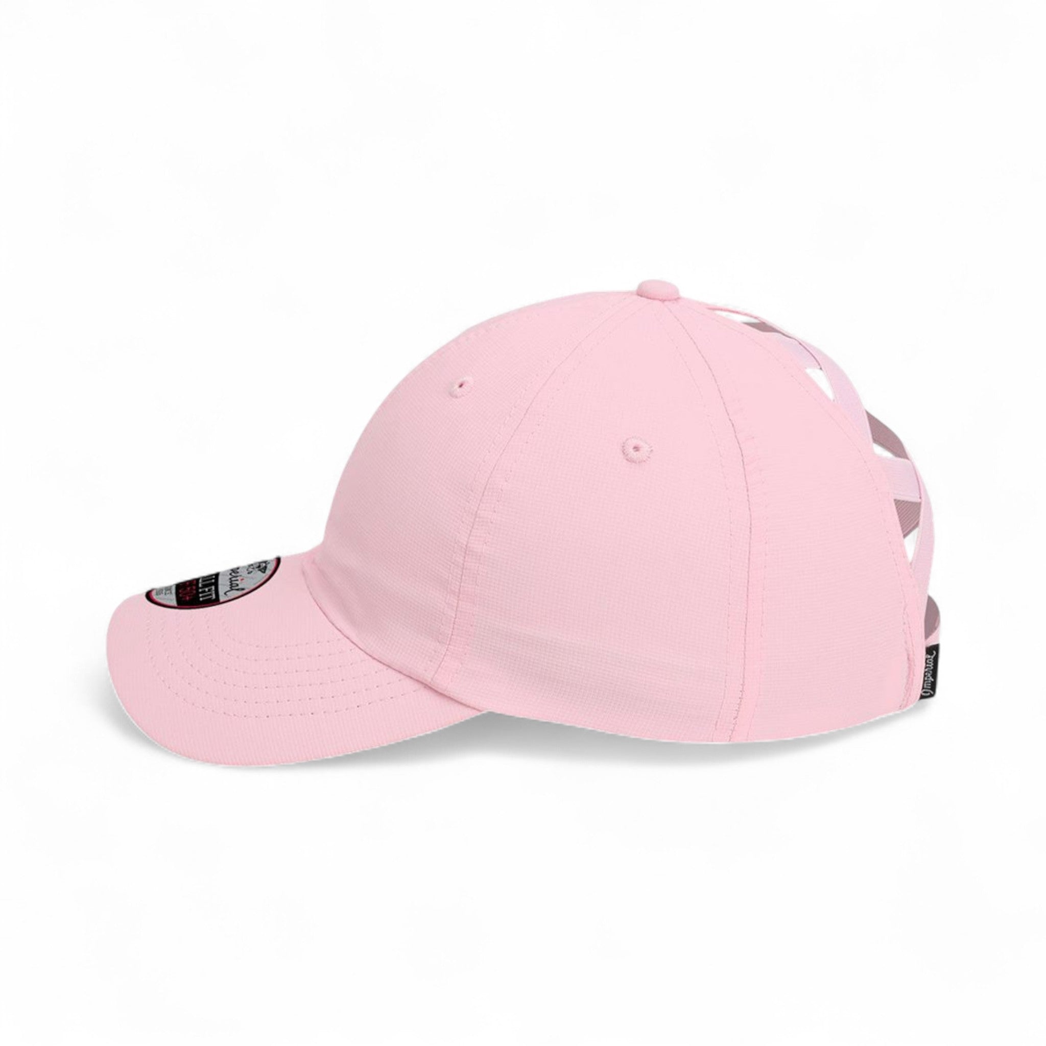 Left side view of Imperial L338 custom hat in light pink
