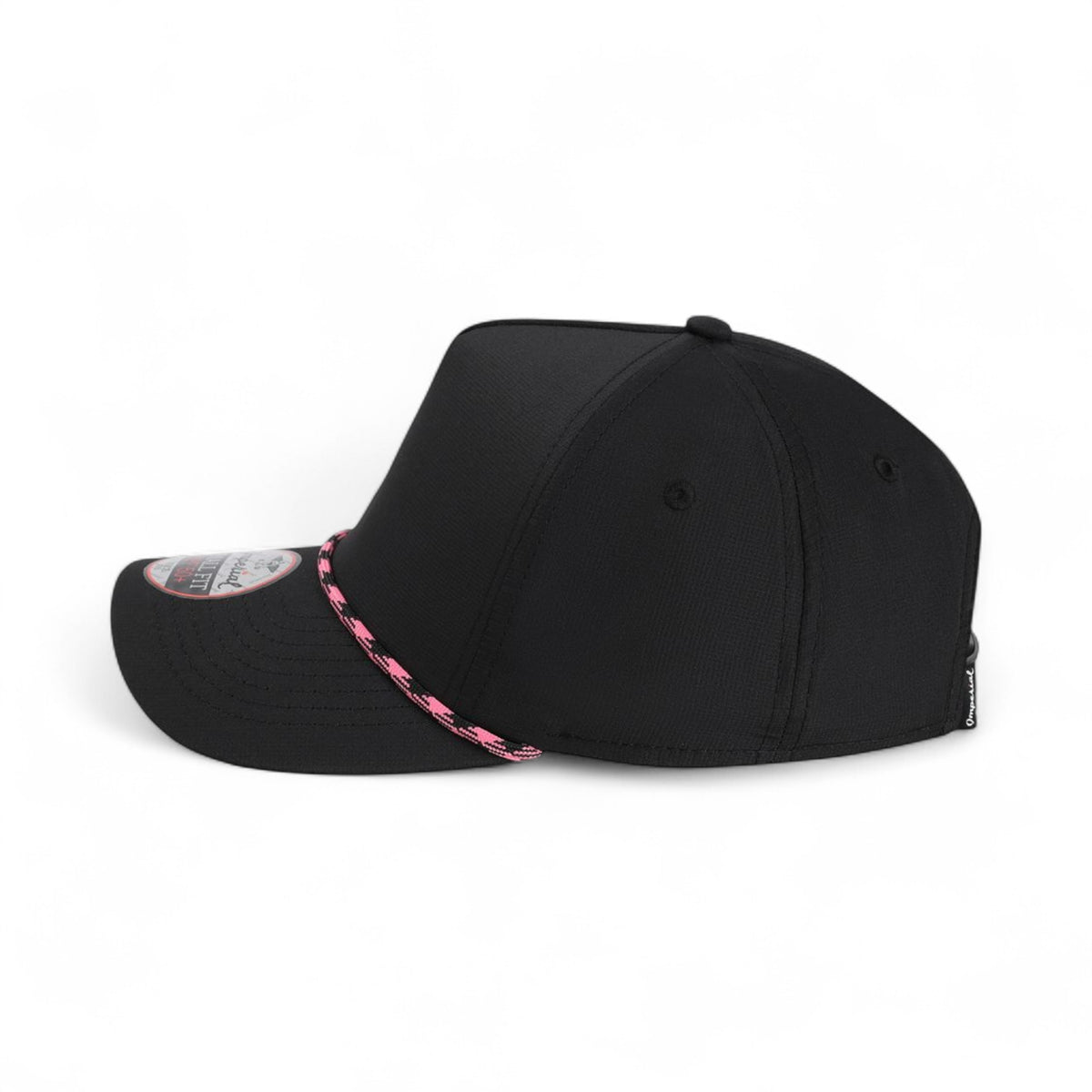 Left side view of Imperial L5059 custom hat in black