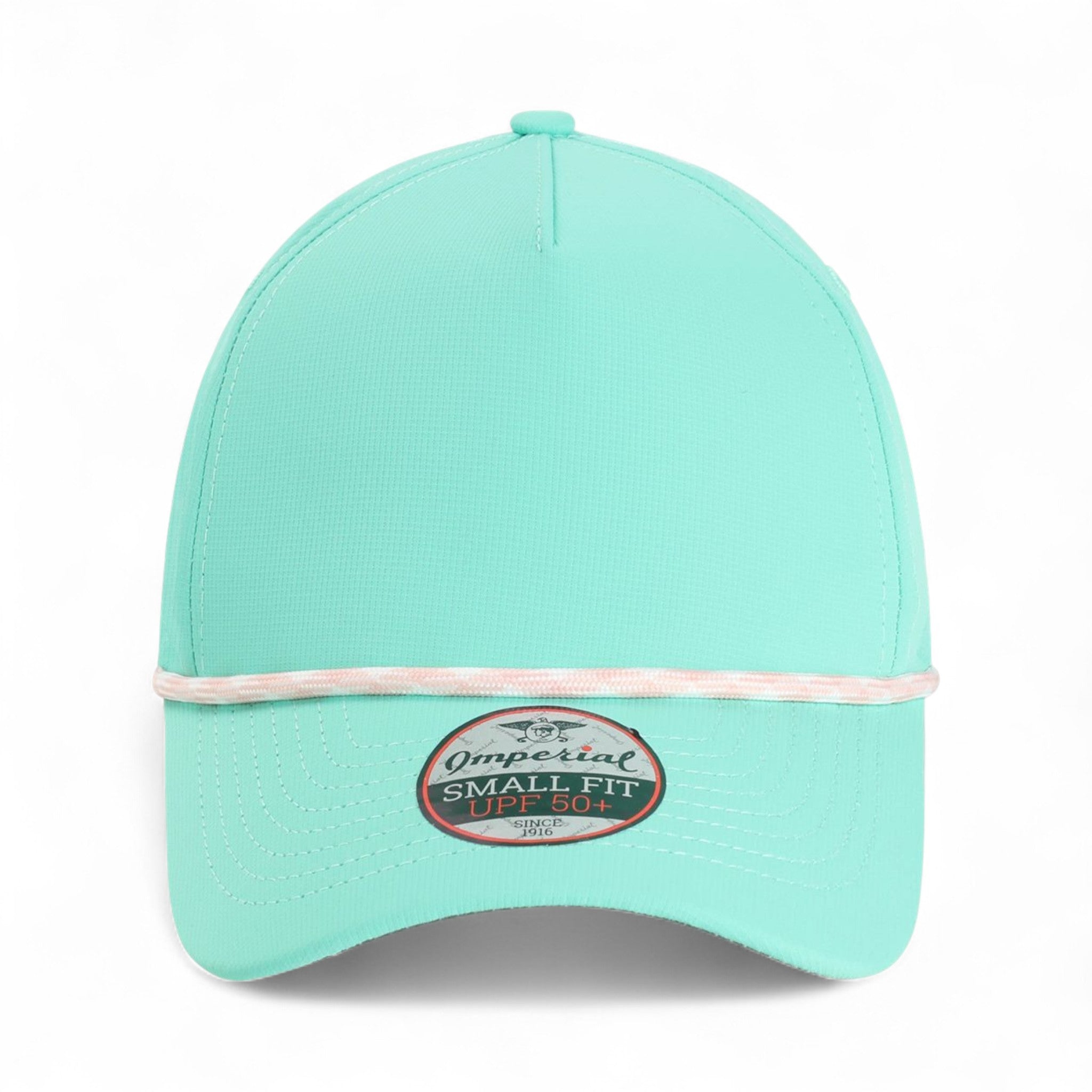 Front view of Imperial L5059 custom hat in aqua