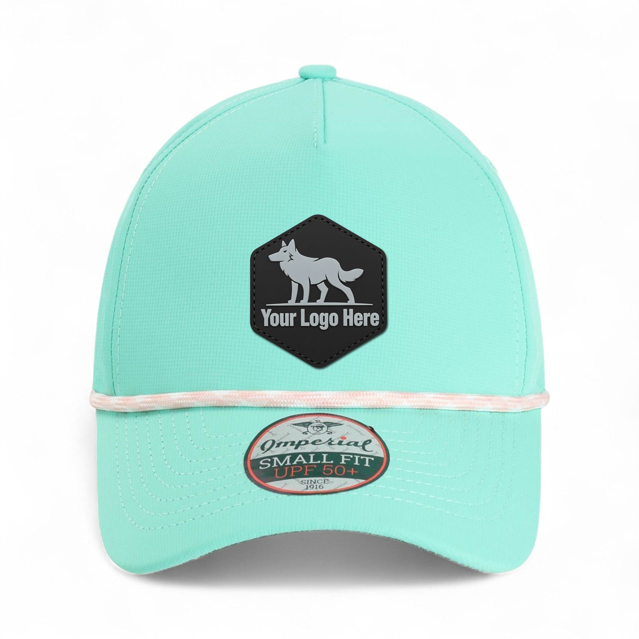 PVC patch preview of Imperial L5059 custom hat in aqua