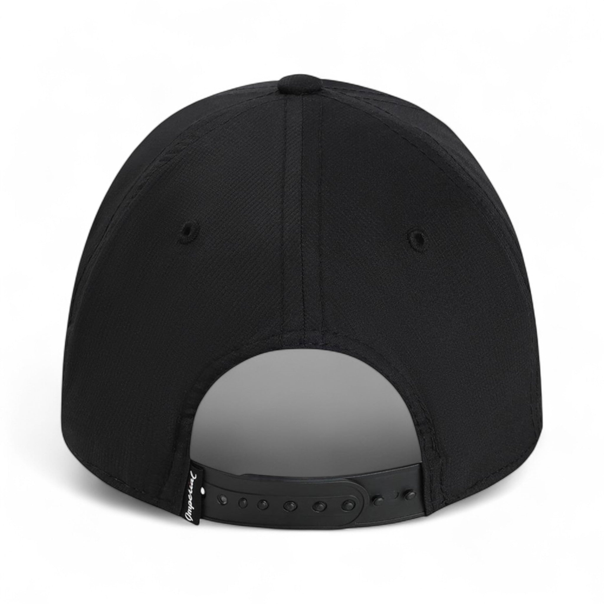 Back view of Imperial L5059 custom hat in black and white