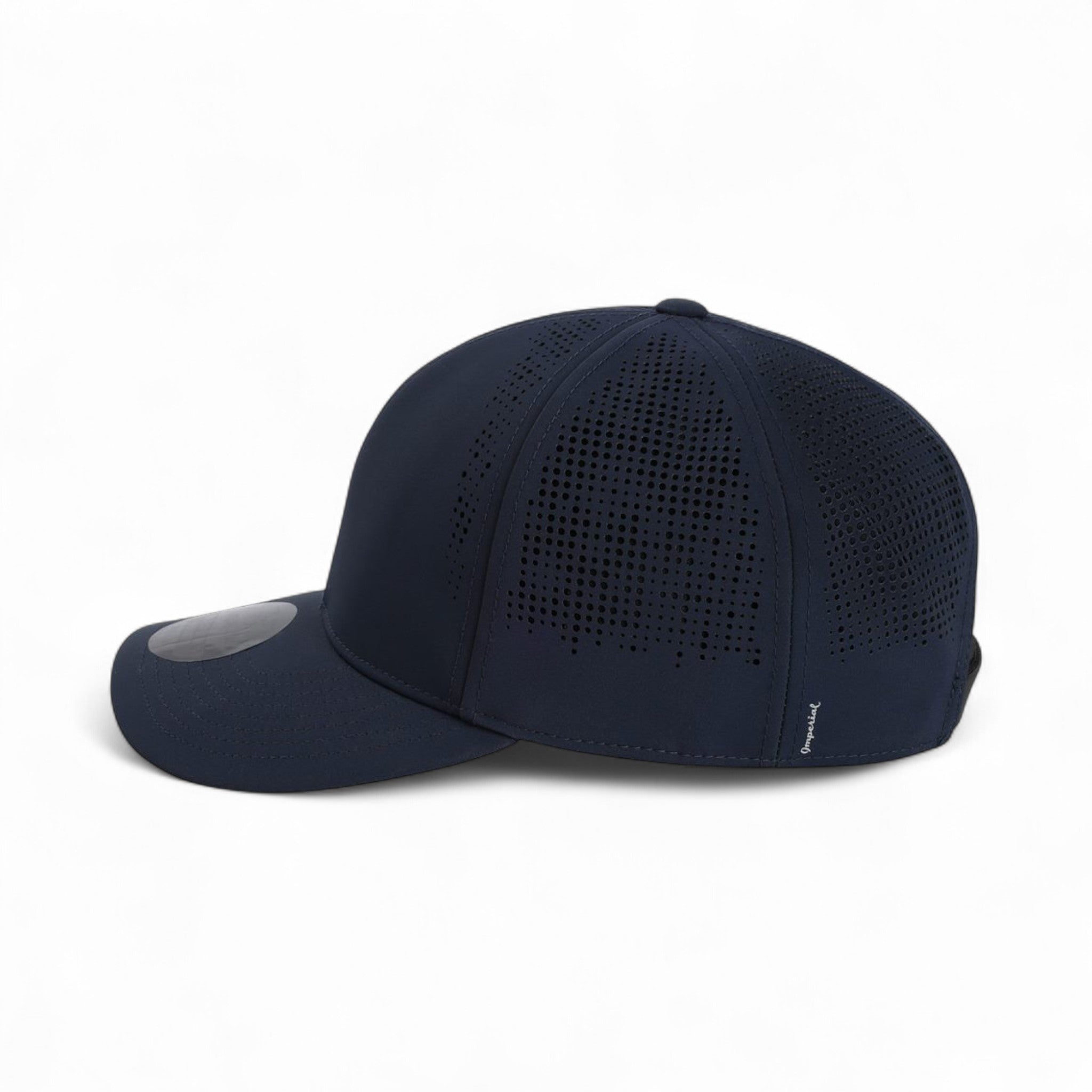 Left side view of Imperial S1502 custom hat in true navy