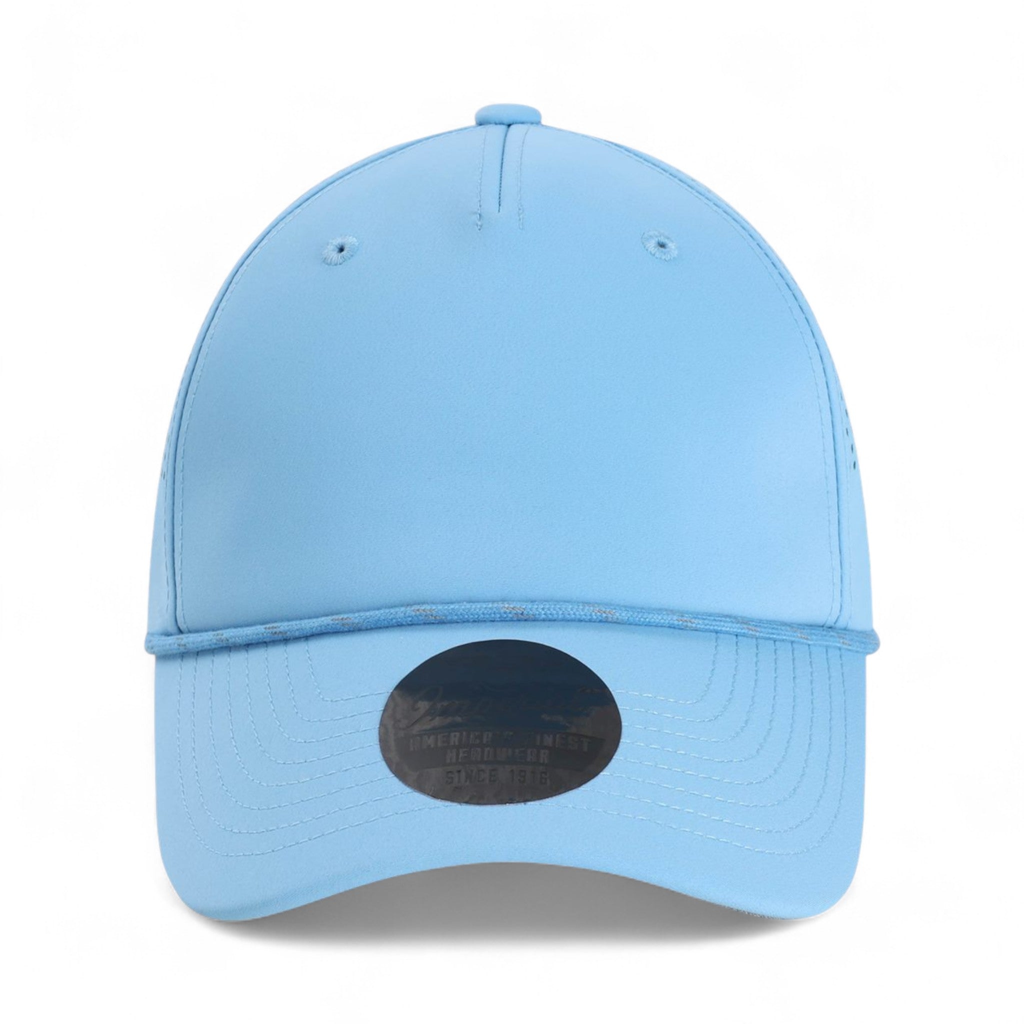 Front view of Imperial S1505 custom hat in light blue