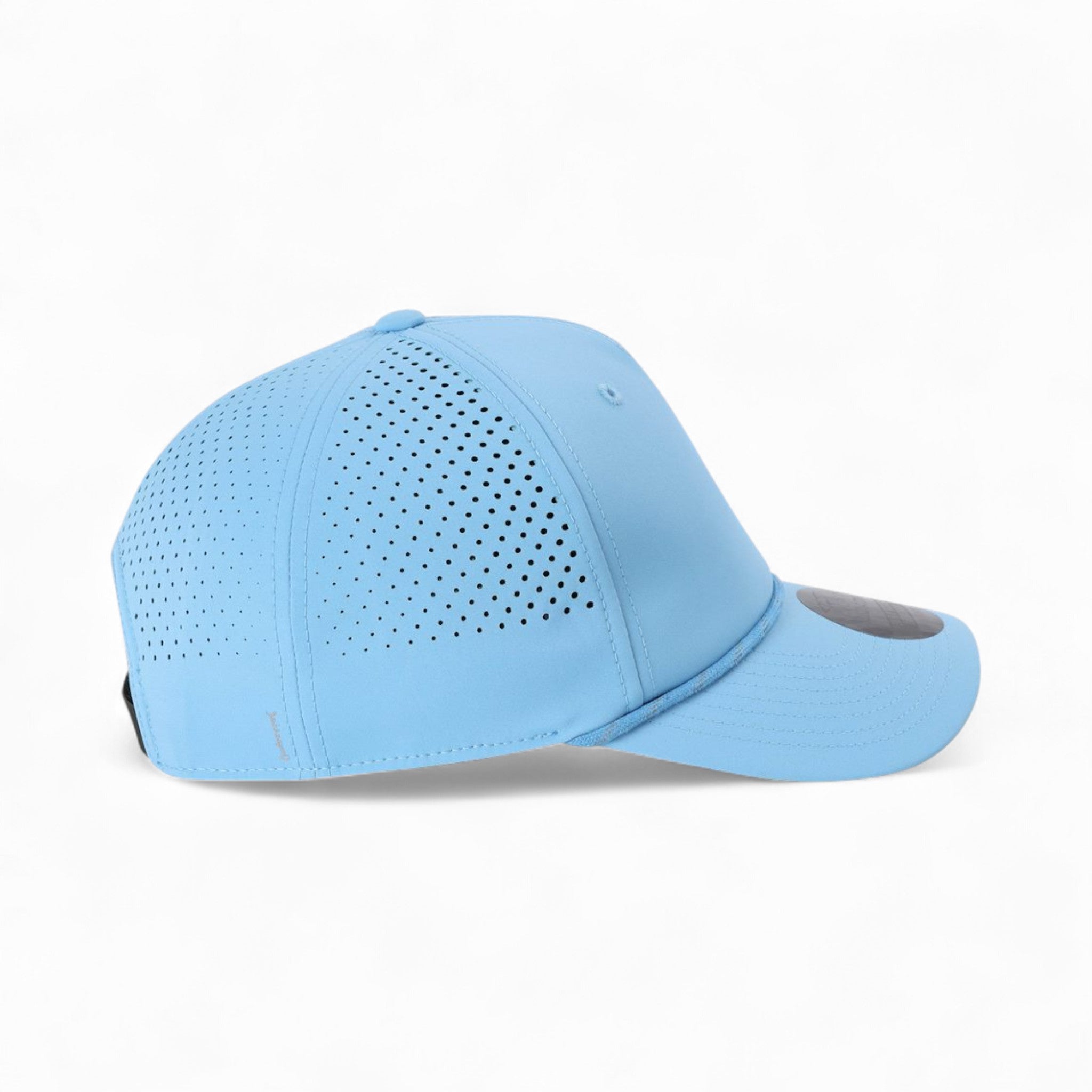 Right side view of Imperial S1505 custom hat in light blue