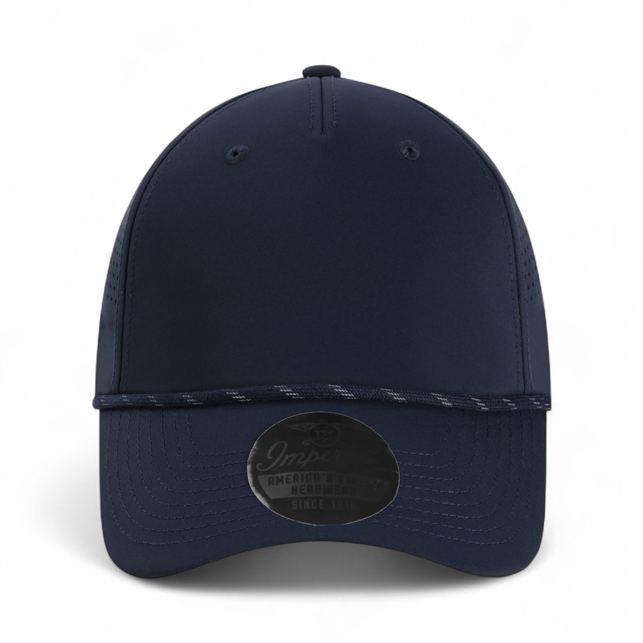 Front view of Imperial S1505 custom hat in true navy