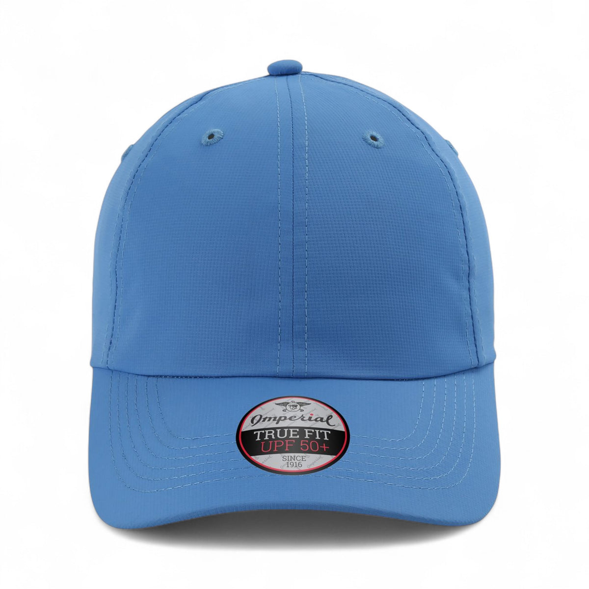 Front view of Imperial X210P custom hat in azure