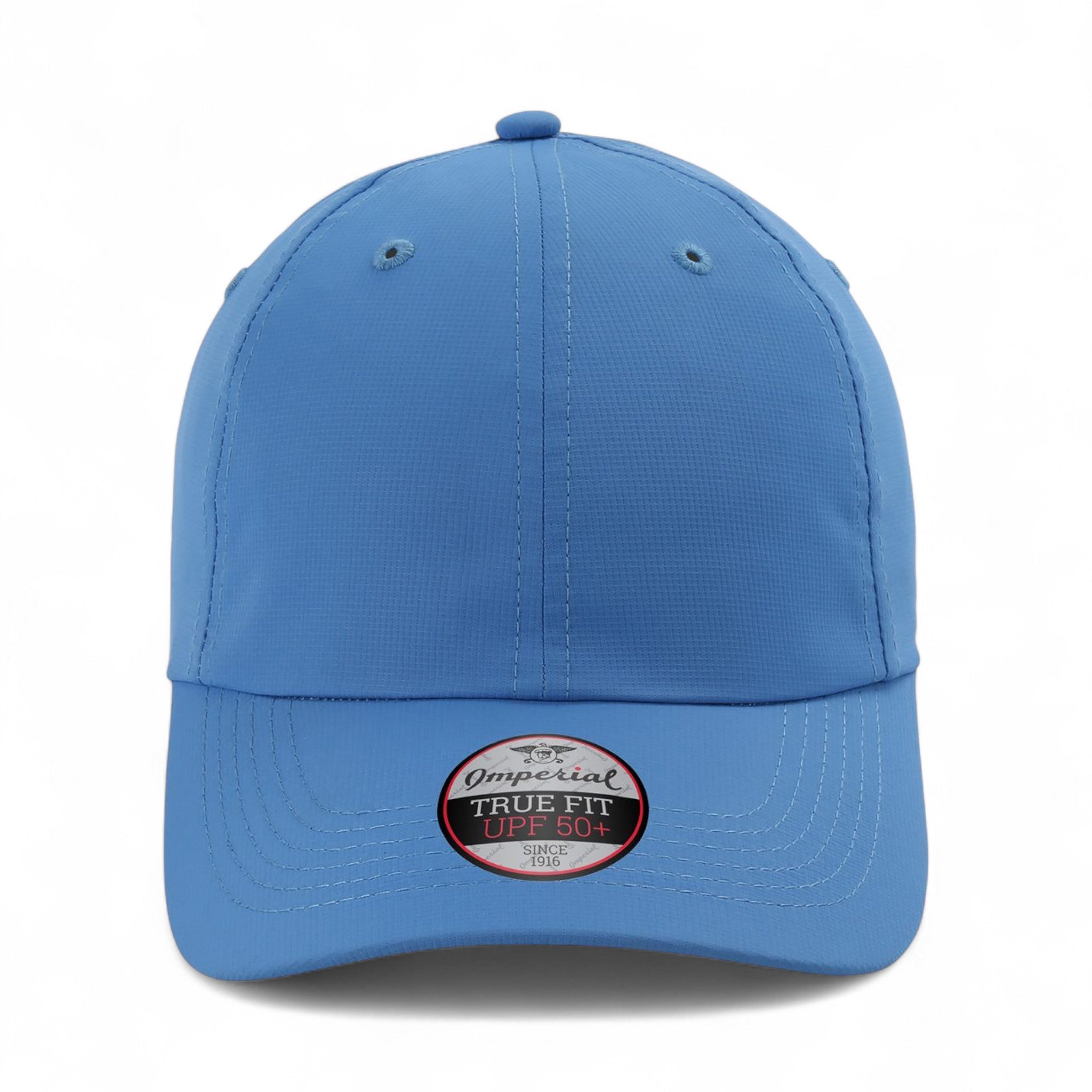 Front view of Imperial X210P custom hat in azure