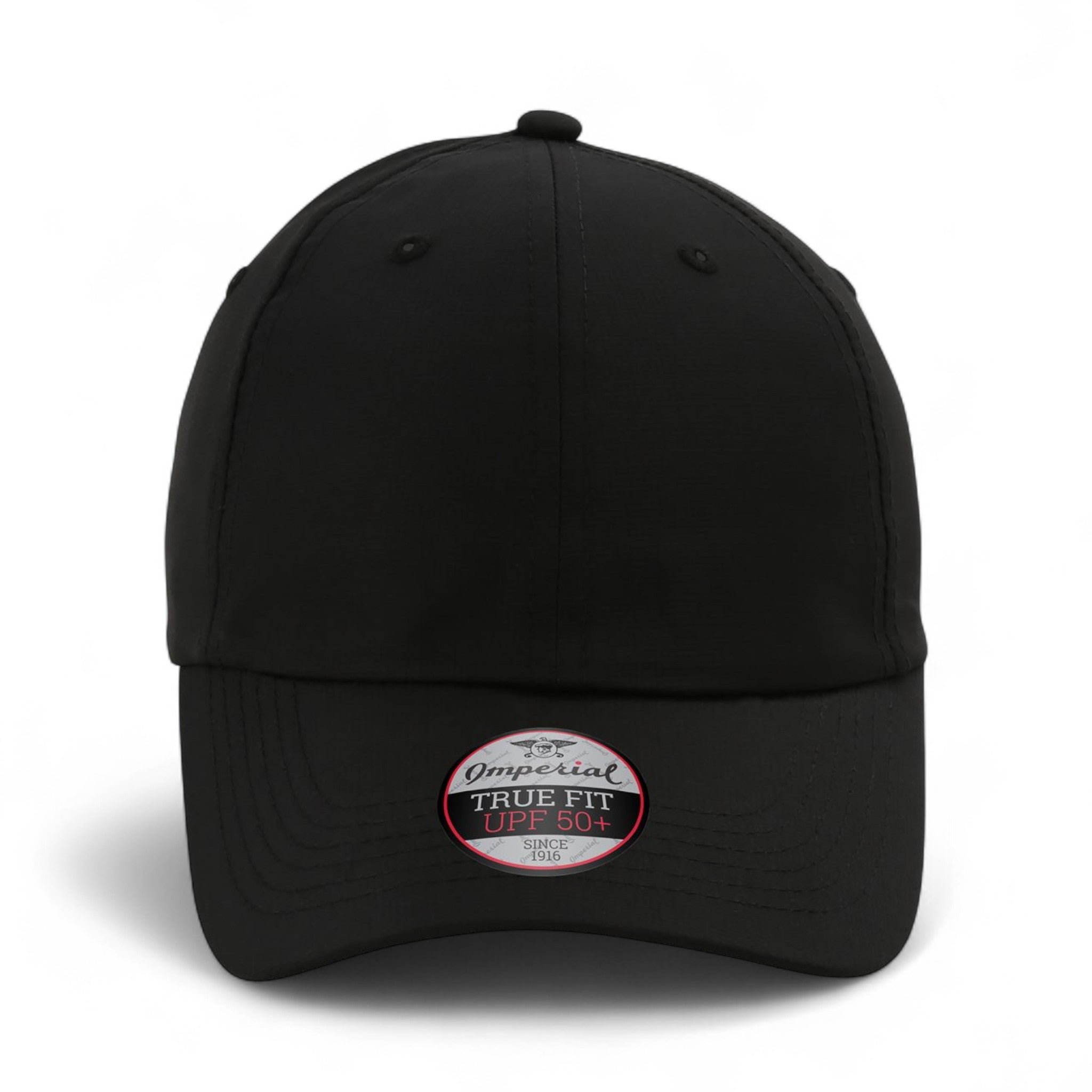Front view of Imperial X210P custom hat in black