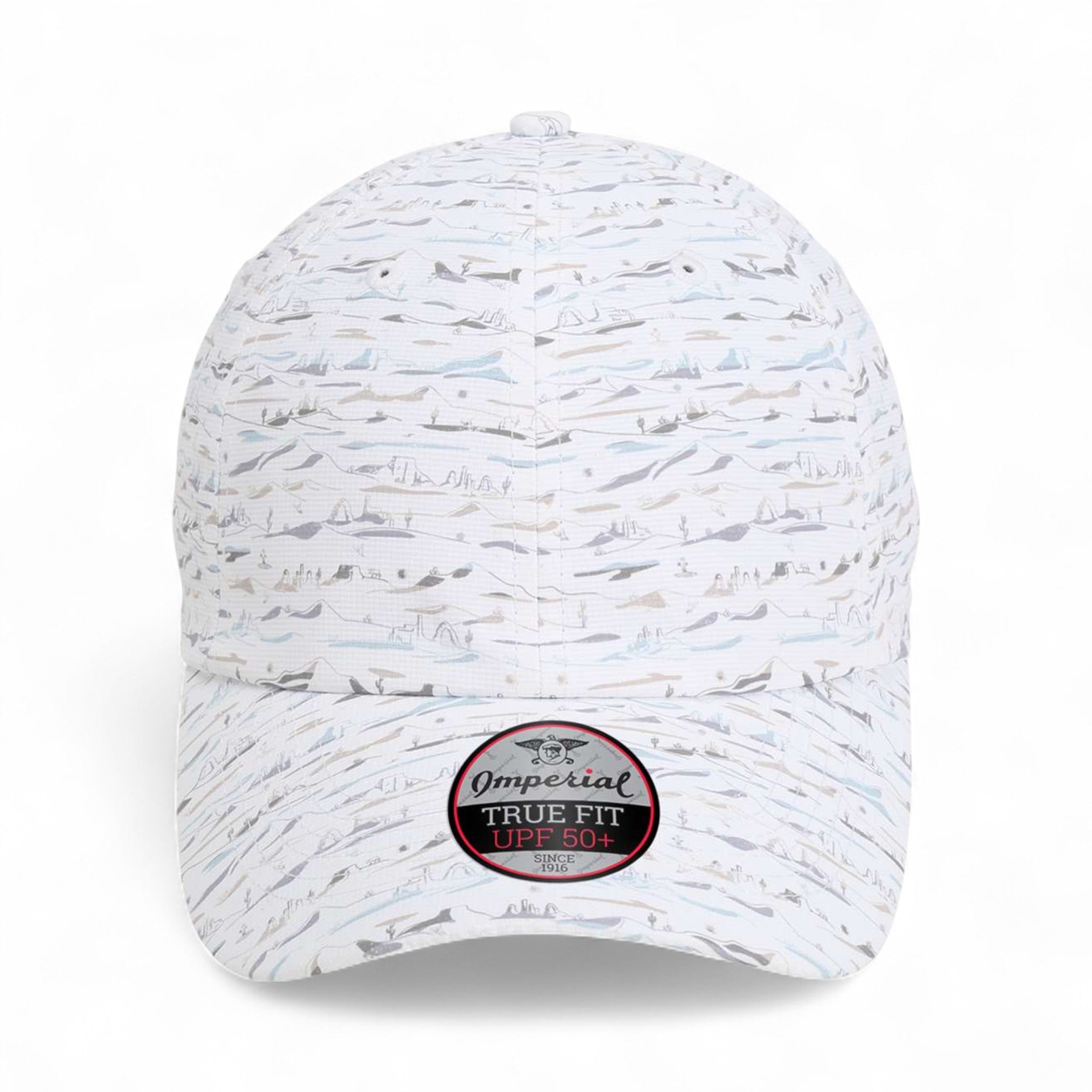 Front view of Imperial X210R custom hat in desert