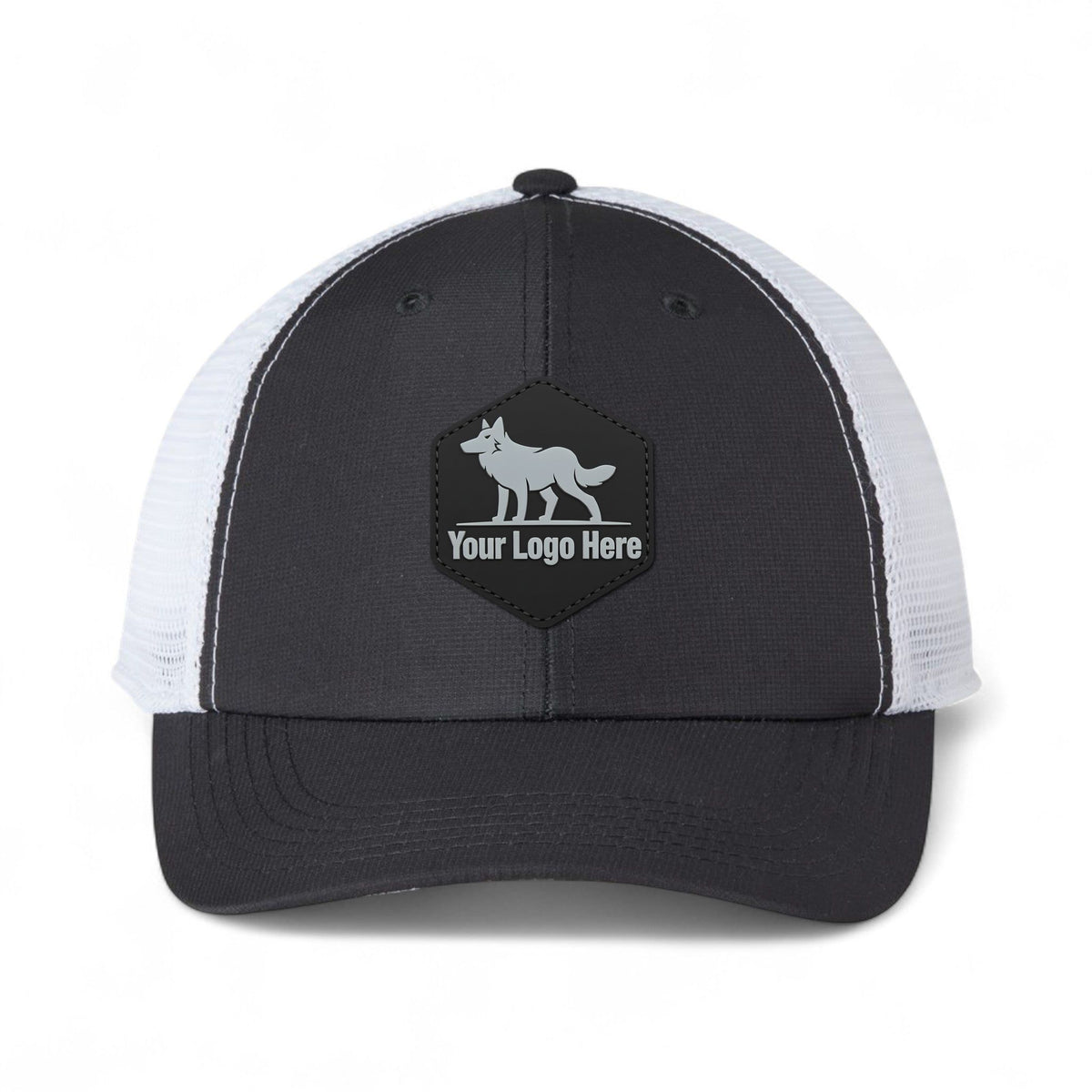 PVC patch preview of Imperial X210SM custom hat in black and white