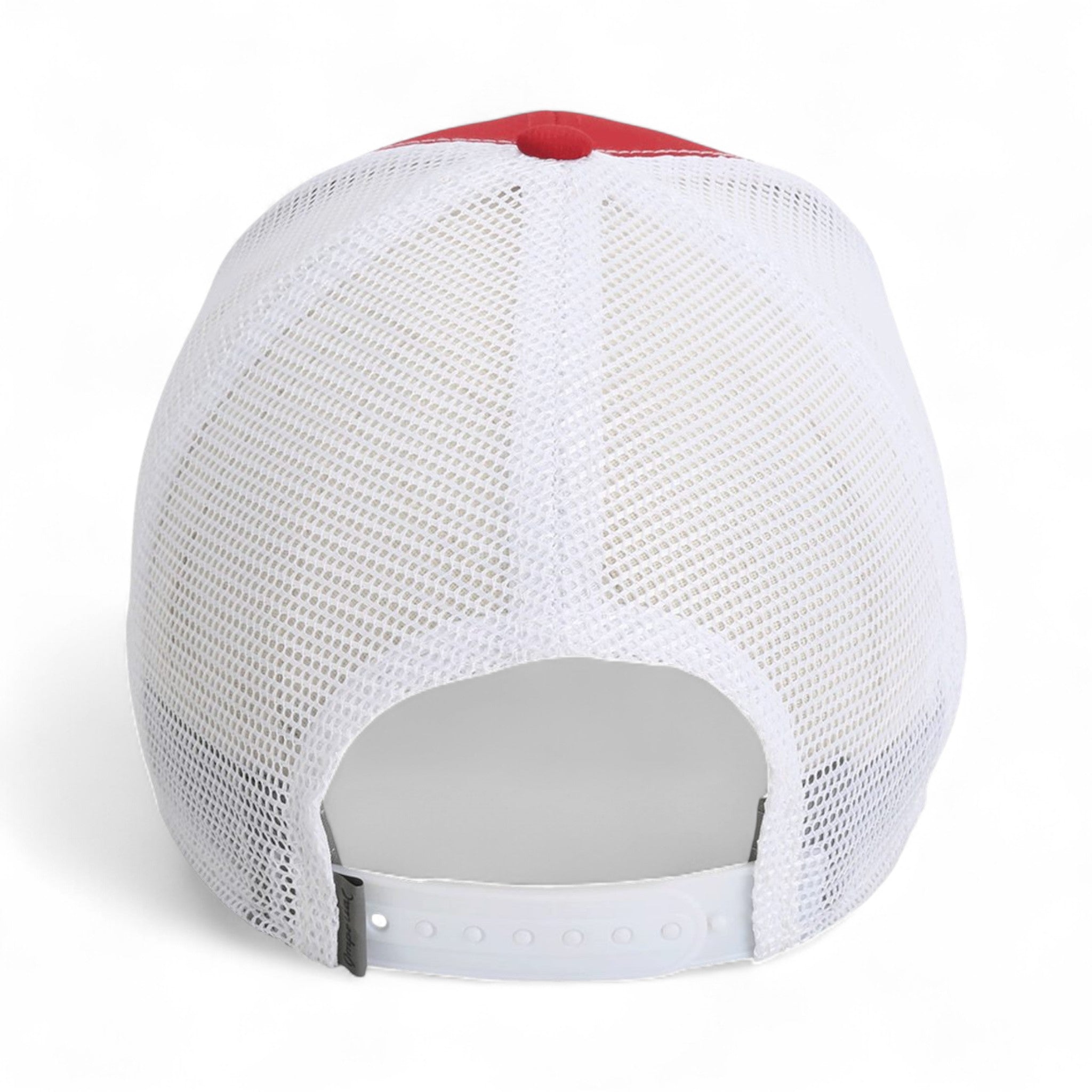 Back view of Imperial X210SM custom hat in cardinal and white
